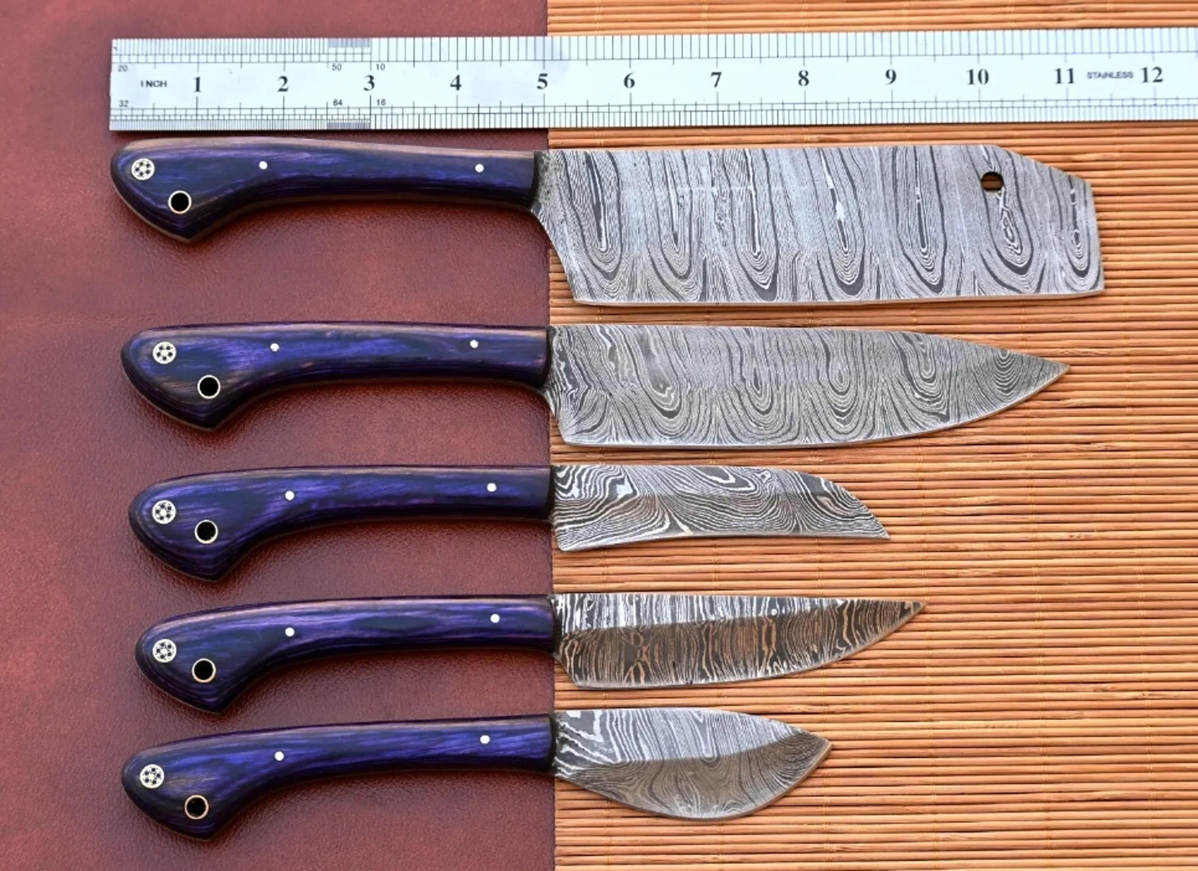 professional chef knives set damascus steel knife sets of 5 pcs