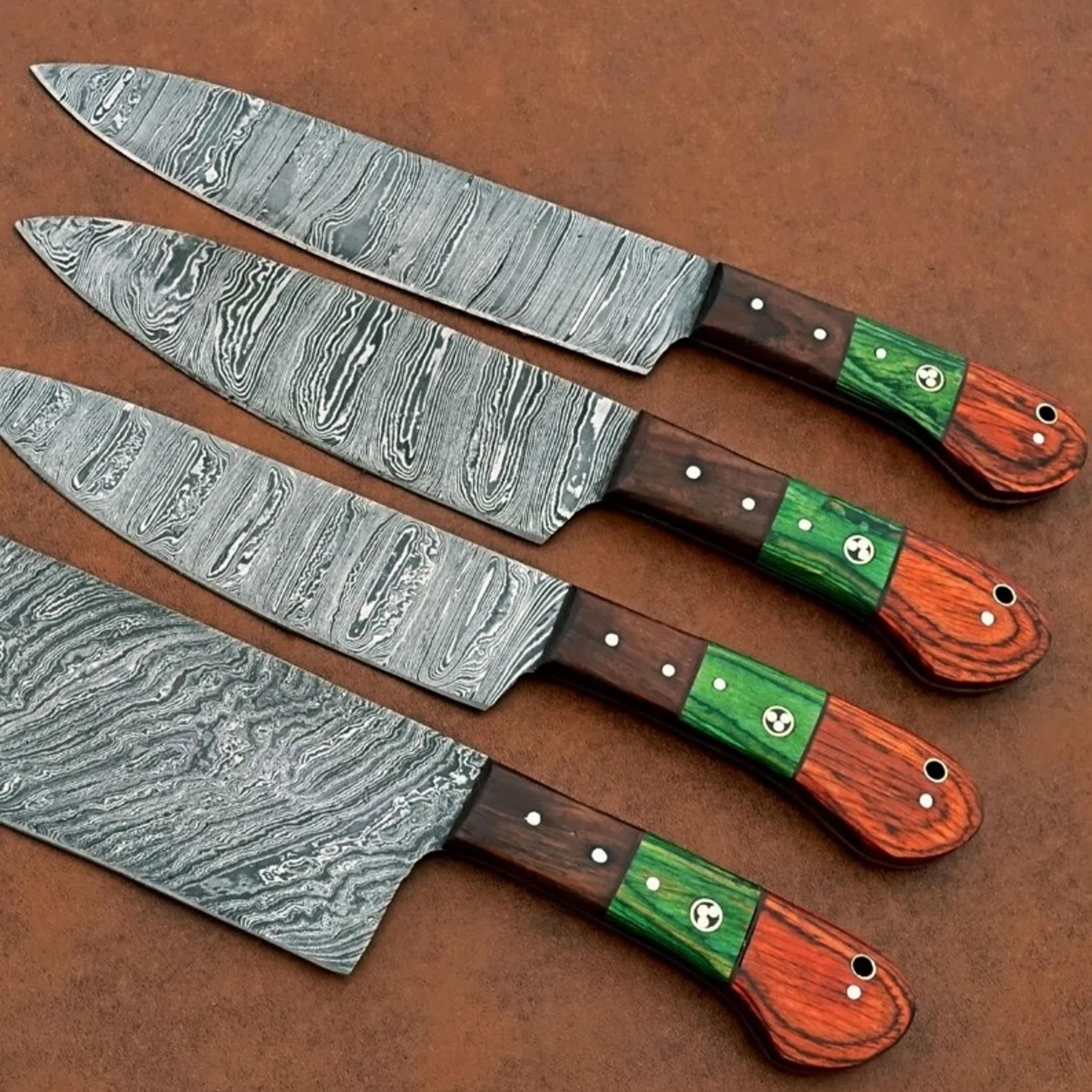 professional chef knives set damascus steel knife sets of 4 pcs