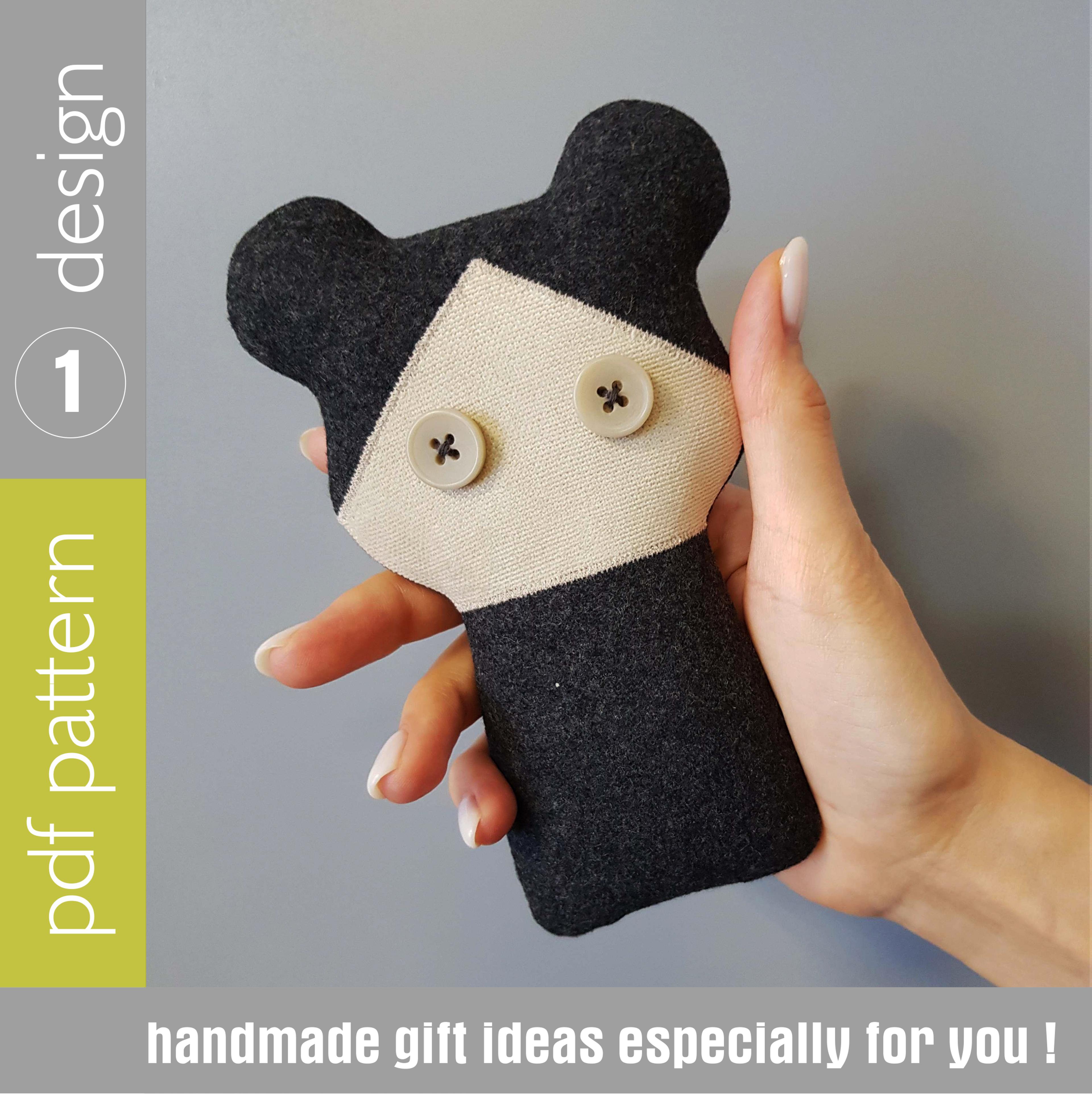 mini doll sewing pattern pdf digital tutorial in english. rag doll sewing diy. halloween craft