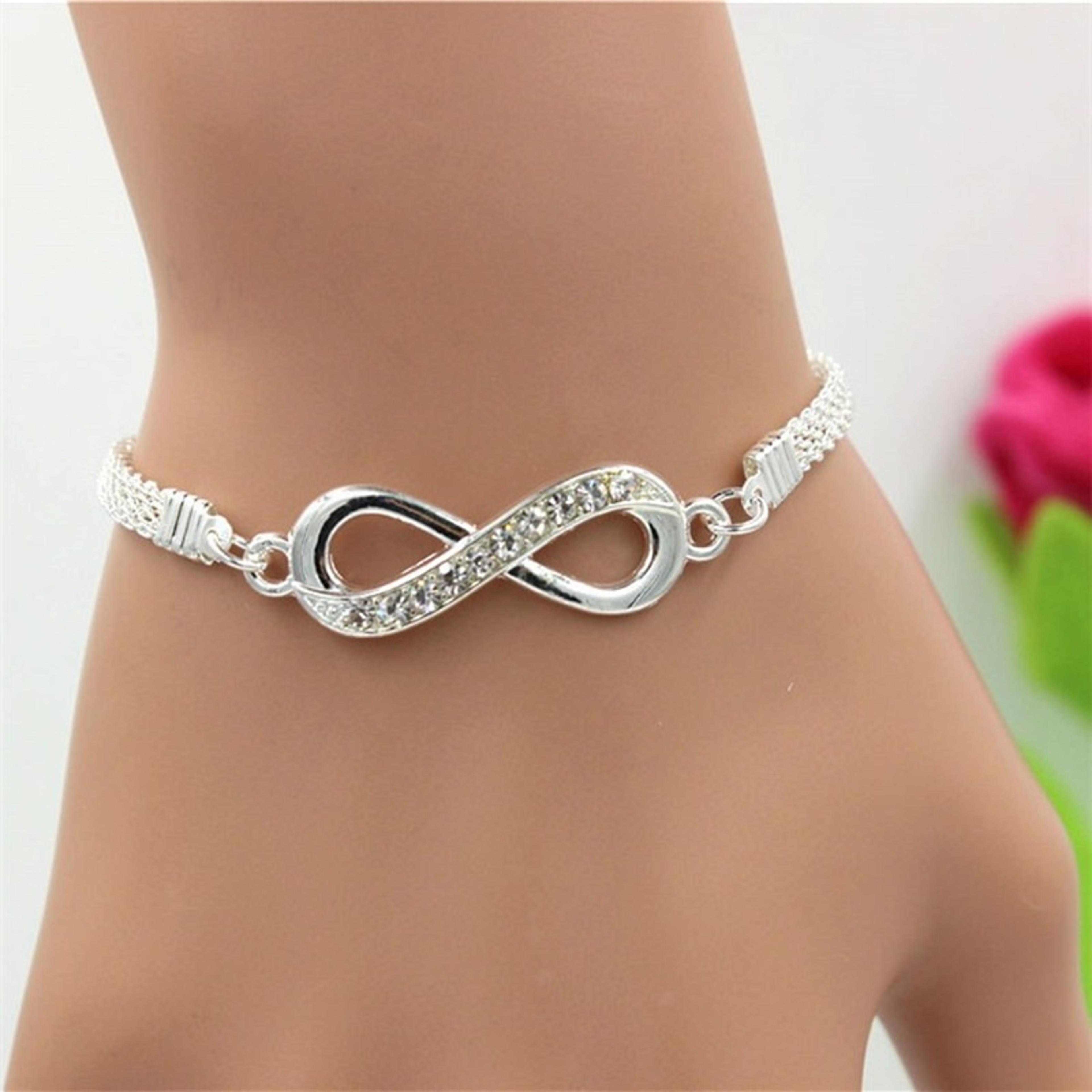 rhinestone infinity bracelet unisex