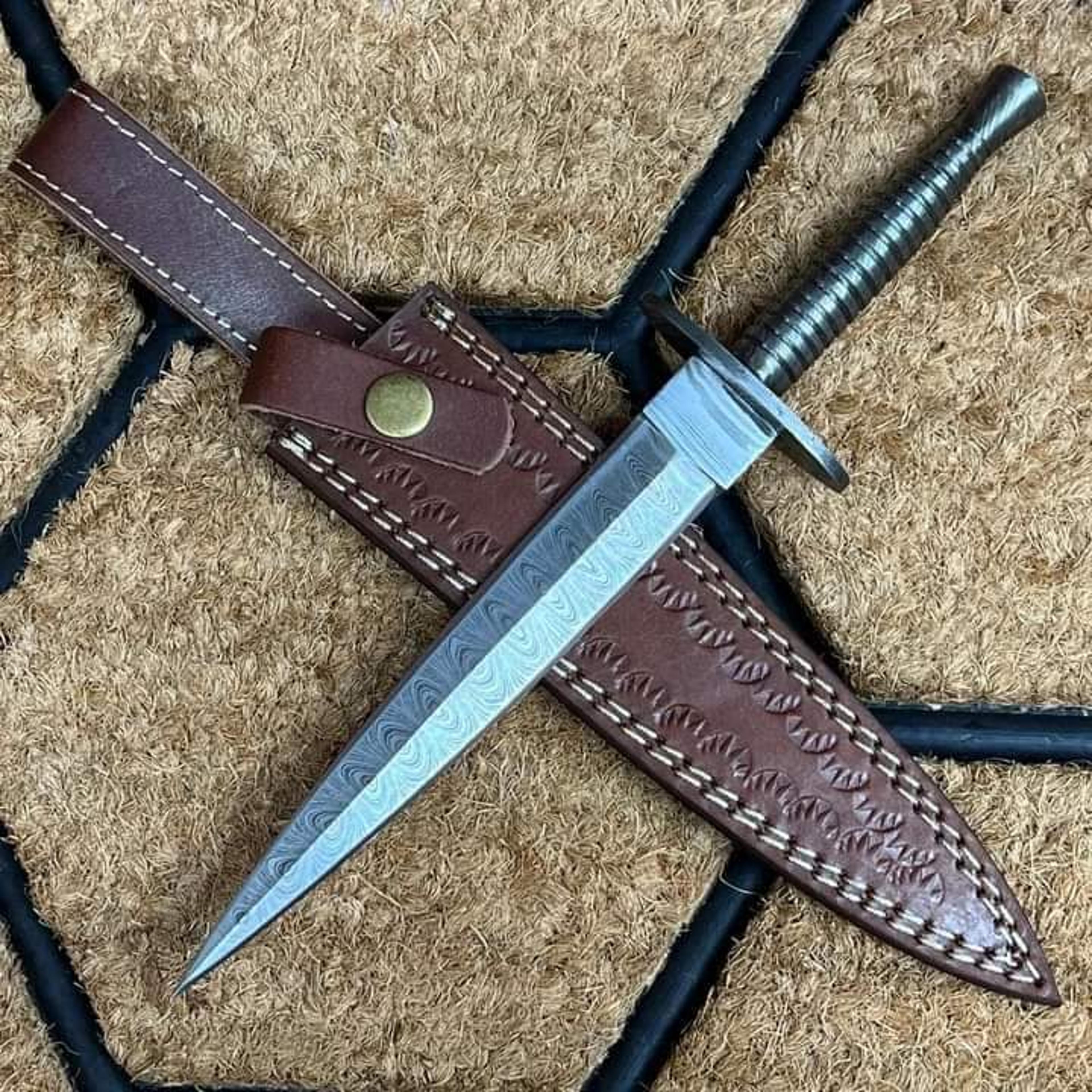 damascus steel knife, hunting knife with sheath, fixed blade camping knife, bowie knife, handmade knives, gifts for men