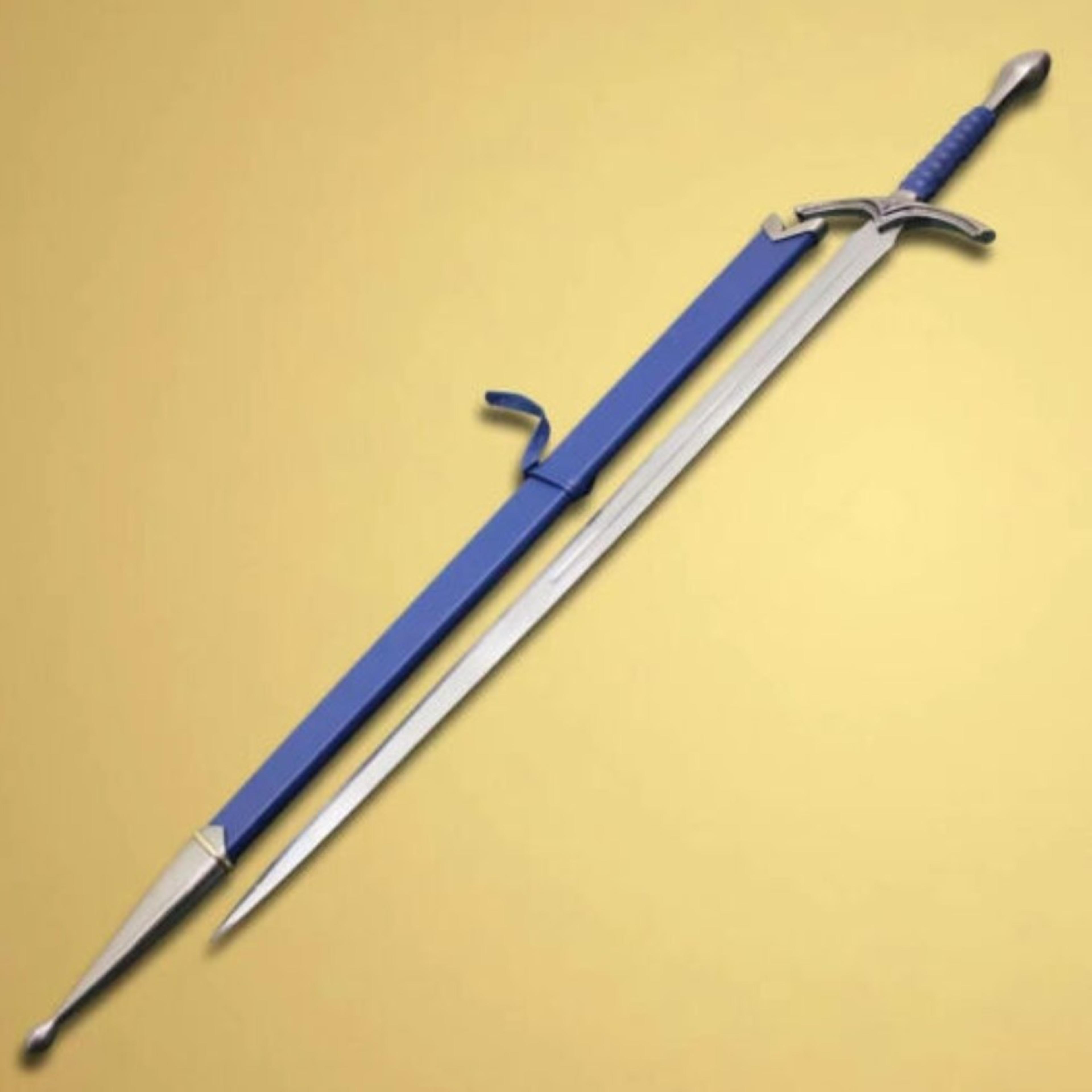 handmade glamdring sword | damascus steel replica with scabbard