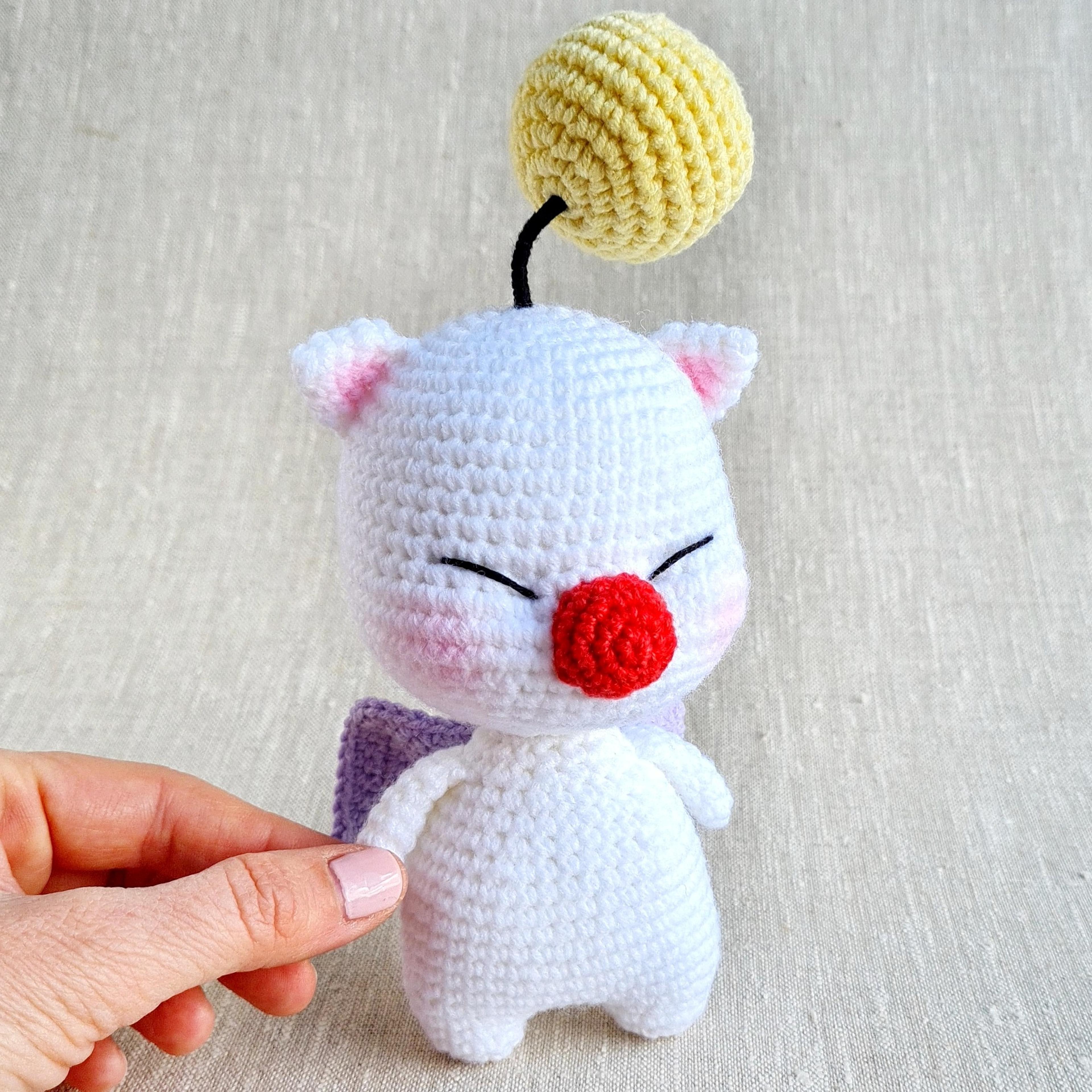 FFXIV Moogle plush, Final Fantasy xiv, ff14, Final Fantasy 14, Amigurumi moogle crochet, Chocobo, Kupo, ffxiv cosplay