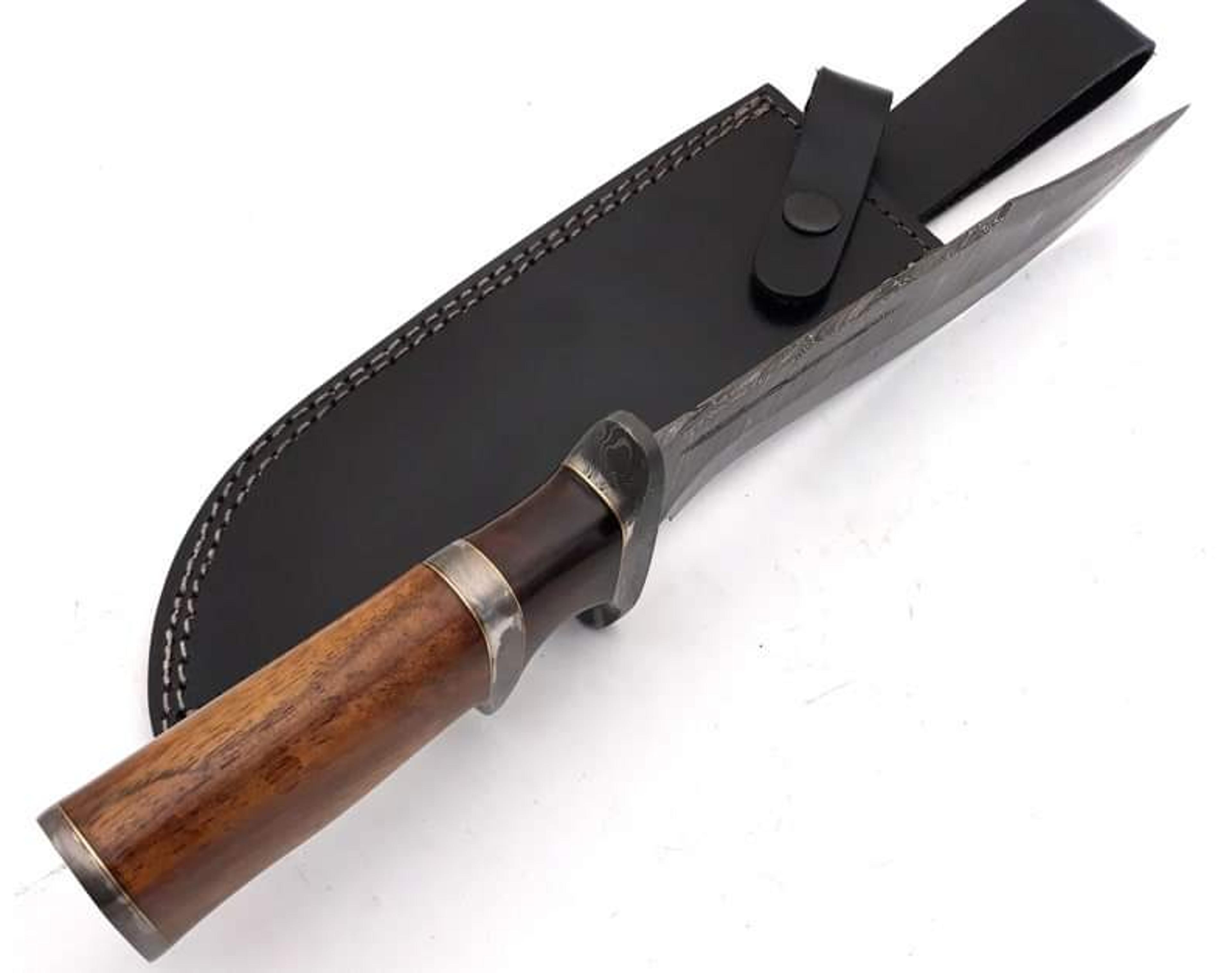 carbon steel knife, hunting knife with sheath, fixed blade camping knife, bowie knife, handmade knives, gifts for men