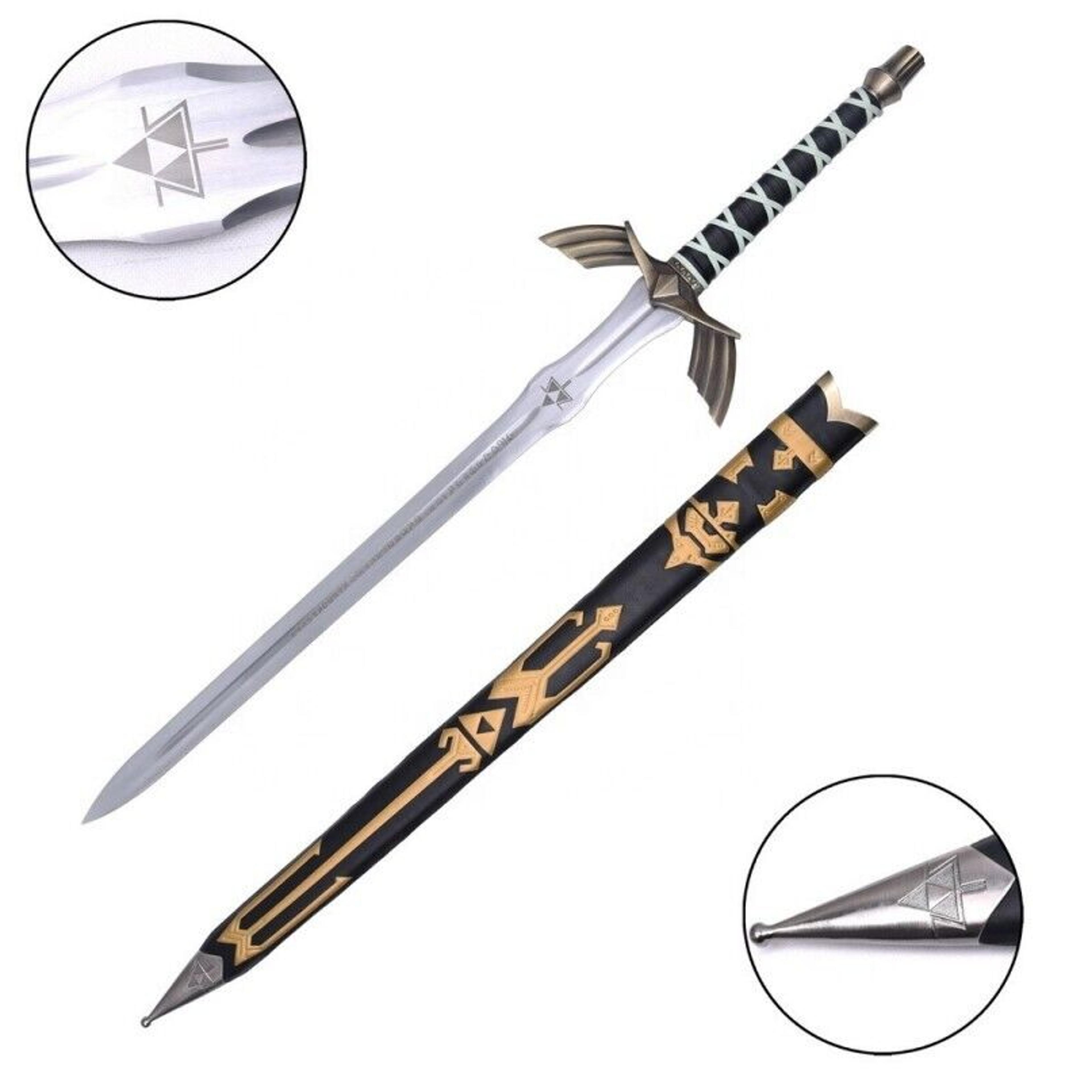 the legend of zelda dark link's master sword with scabbard. loz replica sword.