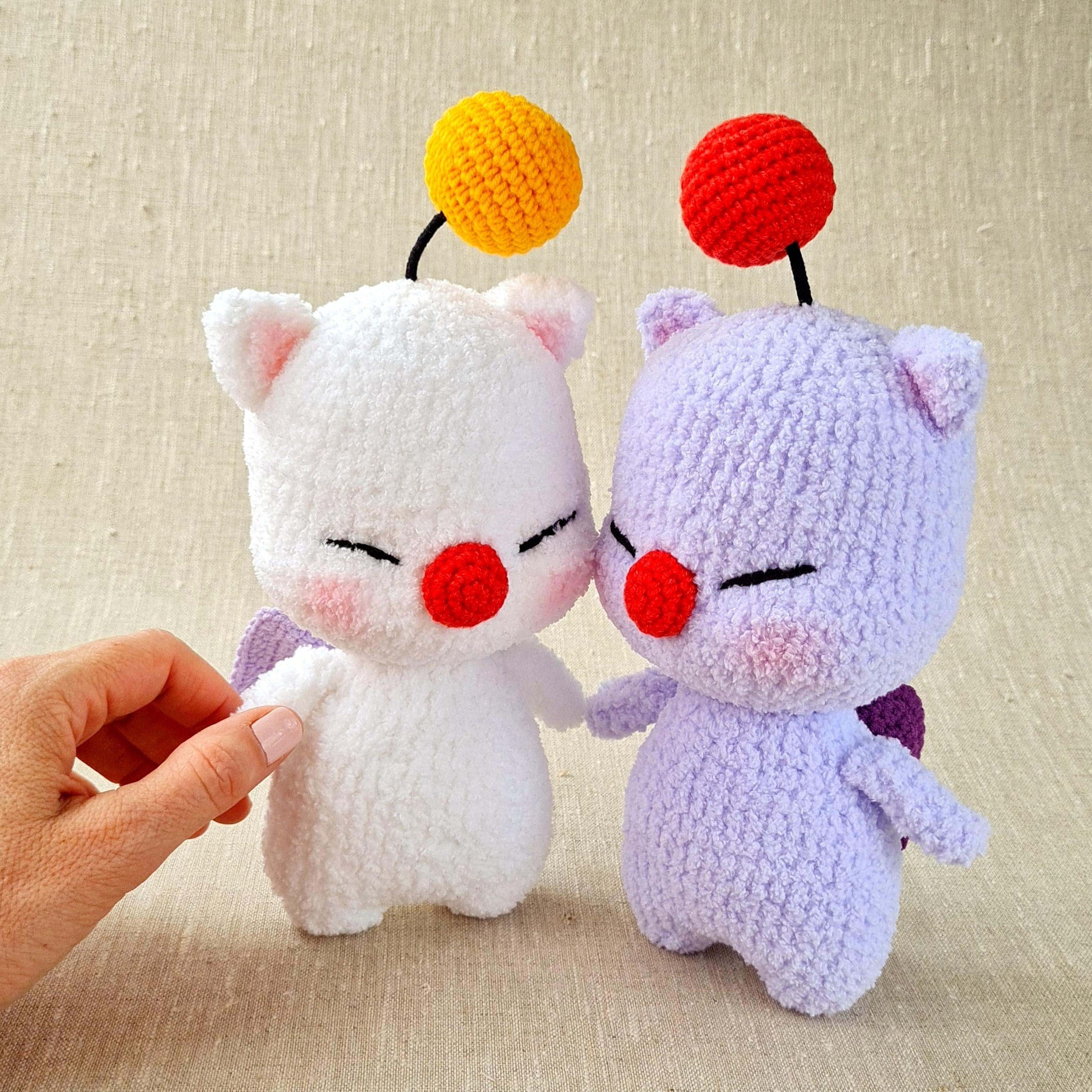 Final Fantasy, 2 Moogles, Video game character, Gamer gift, Cute crochet toy, Stuffed toy, Plush gift, FFXIV, Amigurumi