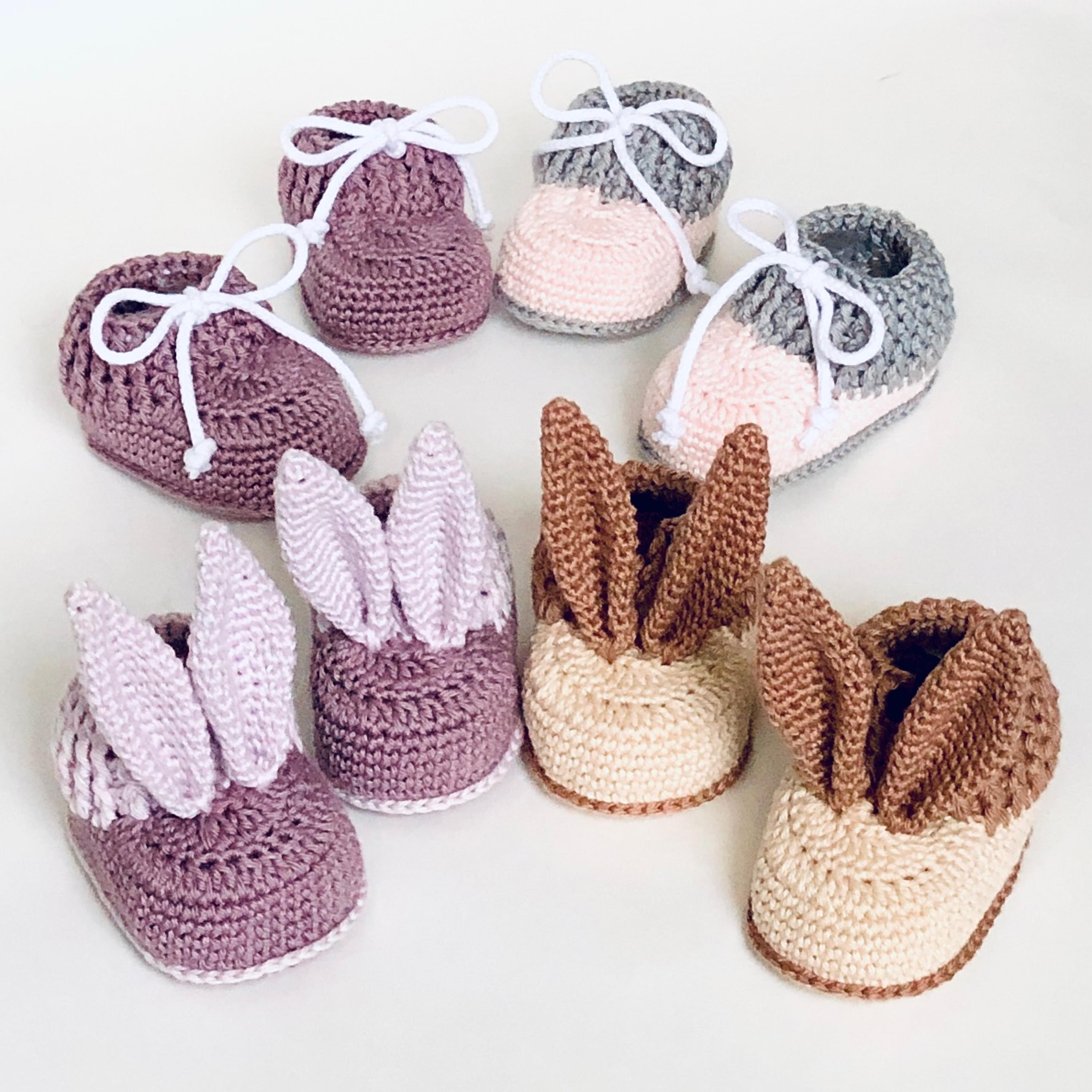 baby bunny shoes with ears bunnycrochet pattern booties for boy sneakers tennis moccasins for girl gift newborn diy