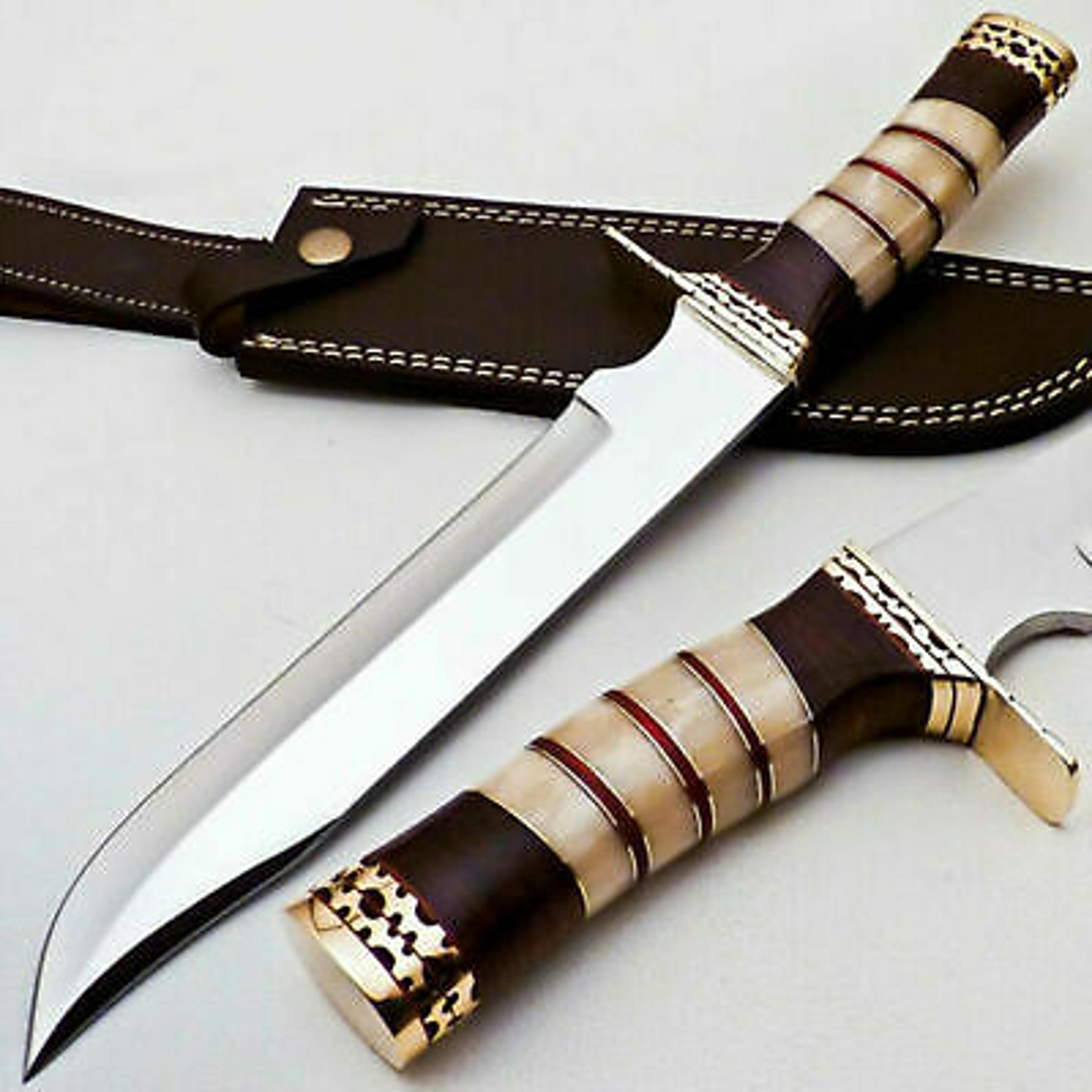 stainless steel knife, hunting knife with sheath, fixed blade camping knife, bowie knife, handmade knives, gifts for men