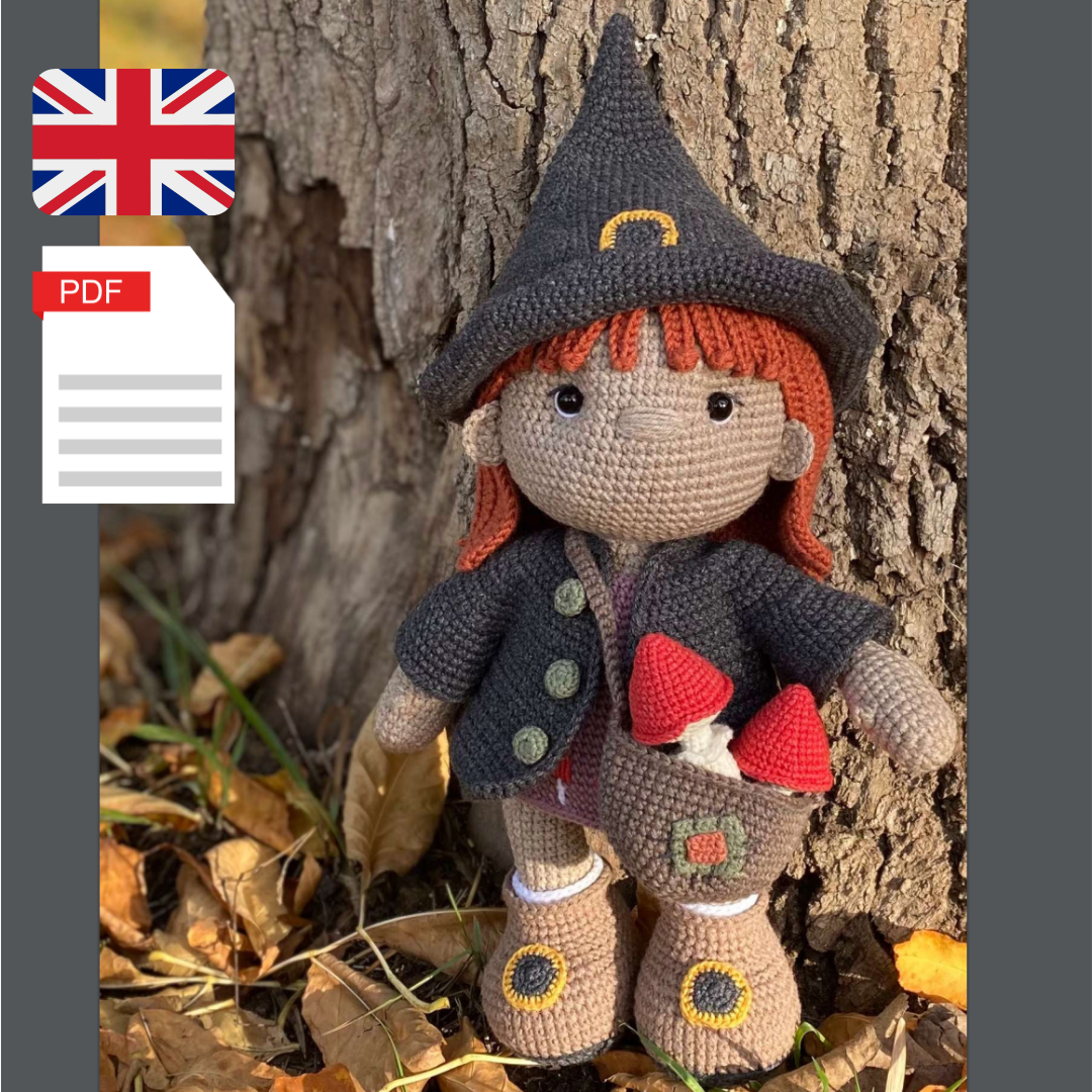 crochet pattern witch doll amigurumi pattern doll pdf