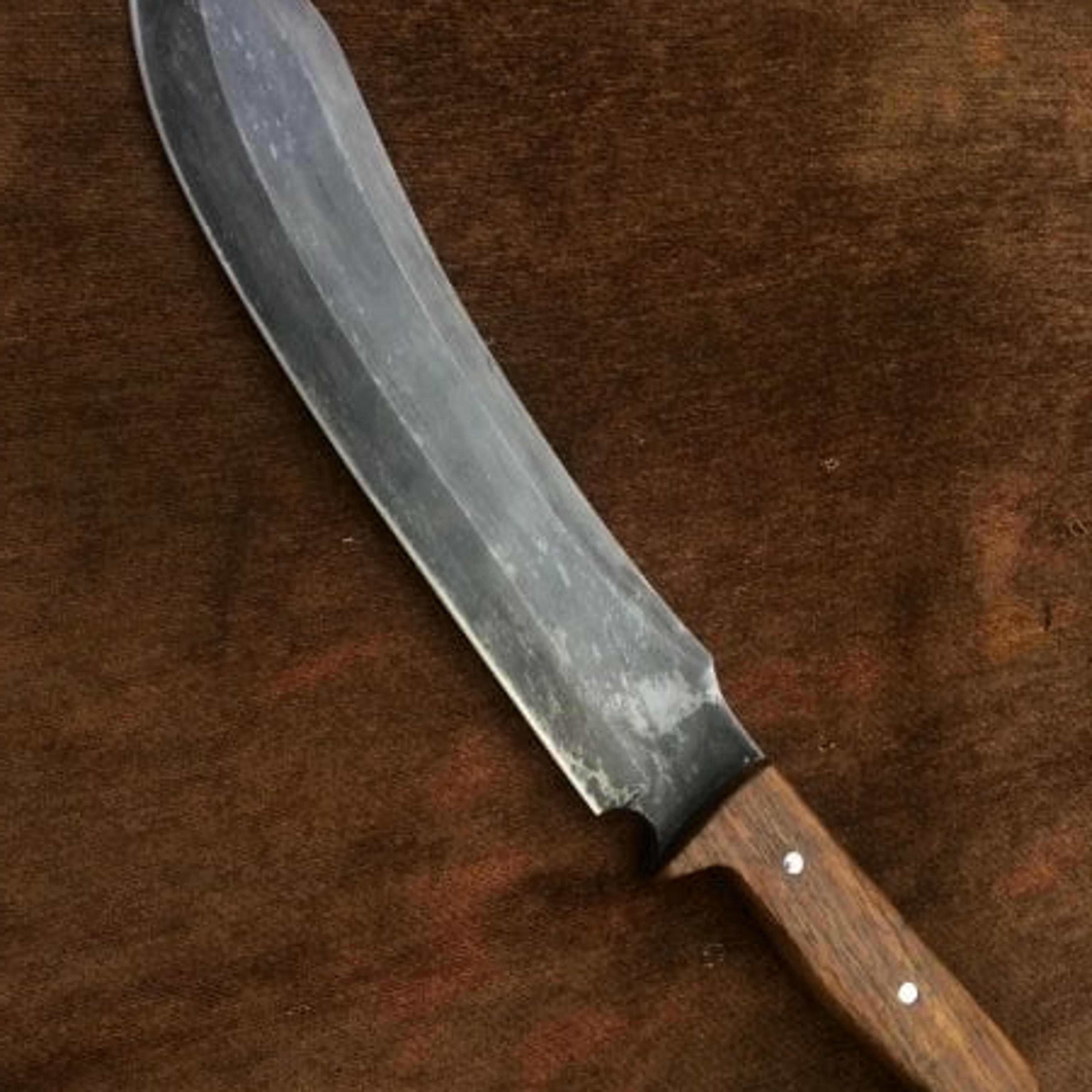 handmade 5160 spring steel aged mountain bowie, fully functional, hunting
