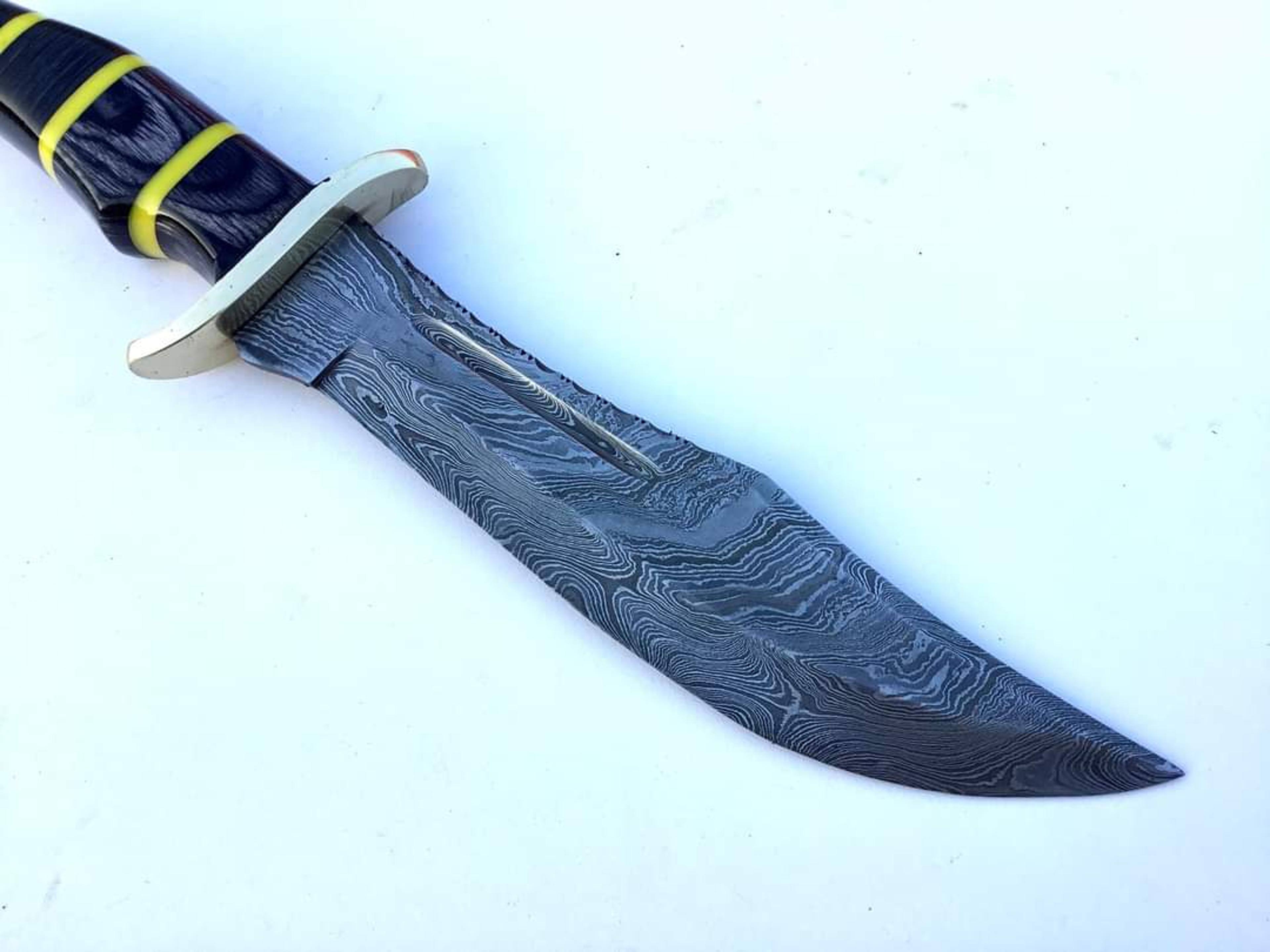 carbon steel knife, hunting knife with sheath, fixed blade camping knife, bowie knife, handmade knives, gifts for men