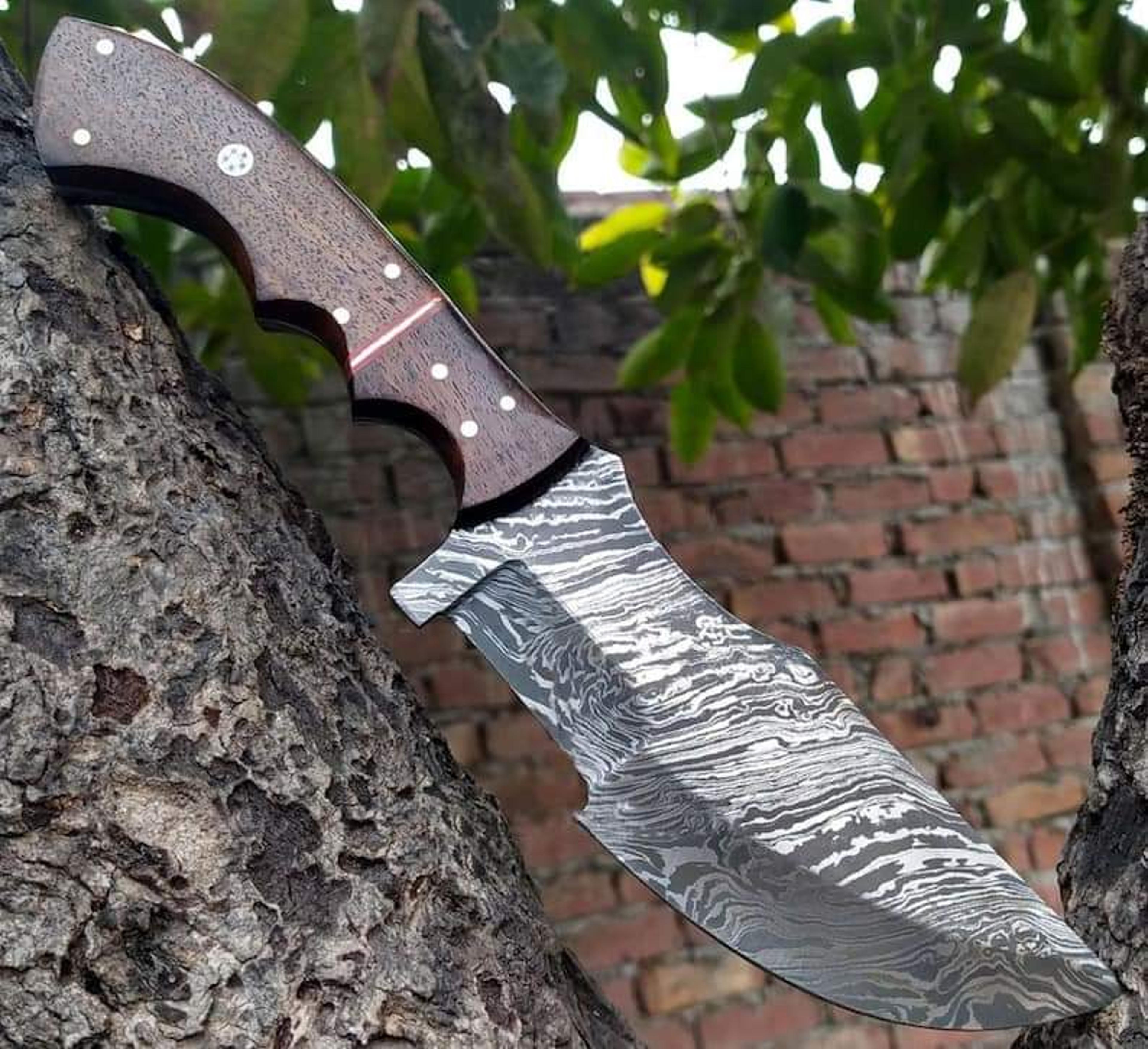 carbon steel knife, hunting knife with sheath, fixed blade camping knife, bowie knife, handmade knives, gifts for men