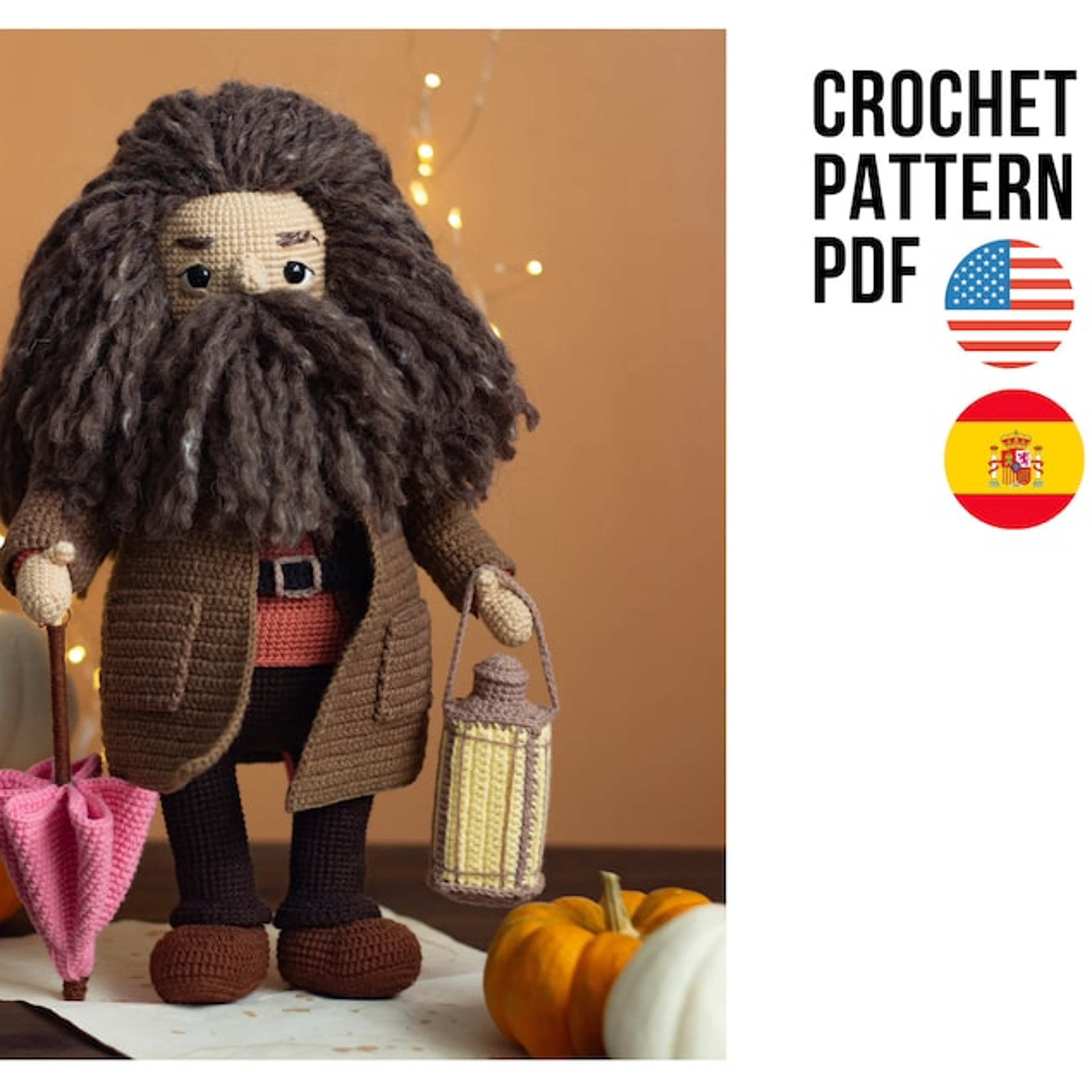 amigurumi cute forester crochet doll pattern, pdf english tutorial