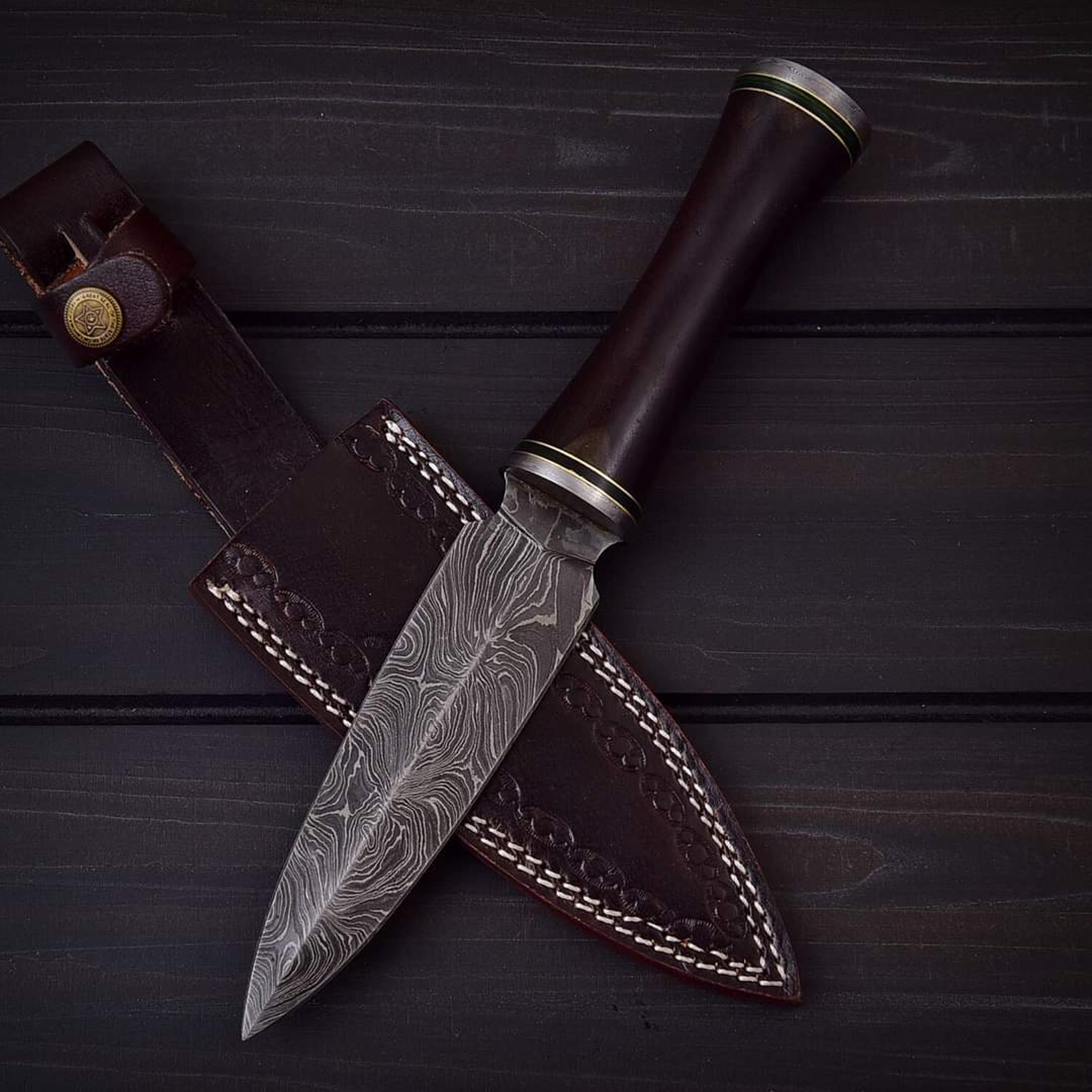 carbon steel knife, hunting knife with sheath, fixed blade camping knife, bowie knife, handmade knives, gifts for men