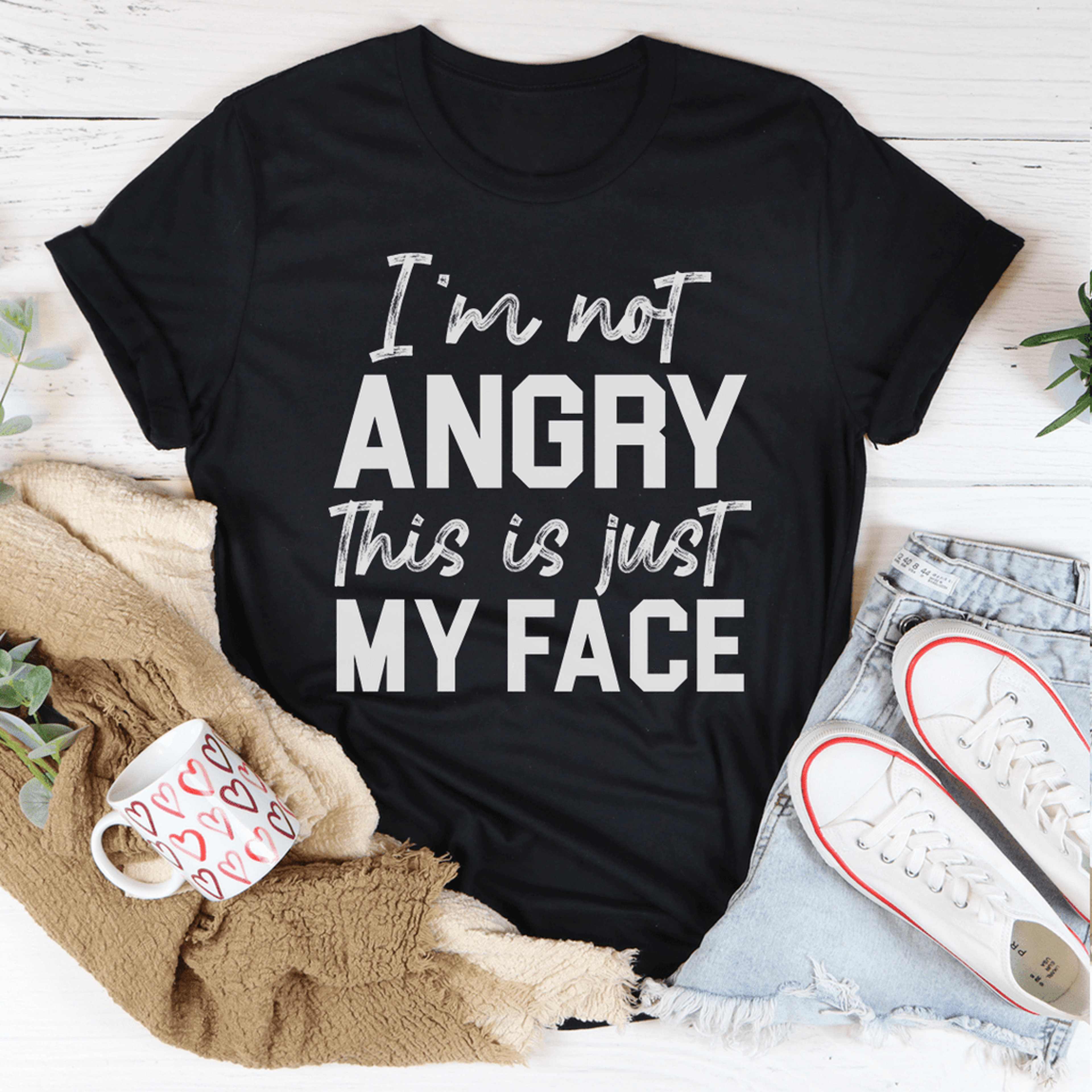 i'm not angry this is just my face tee