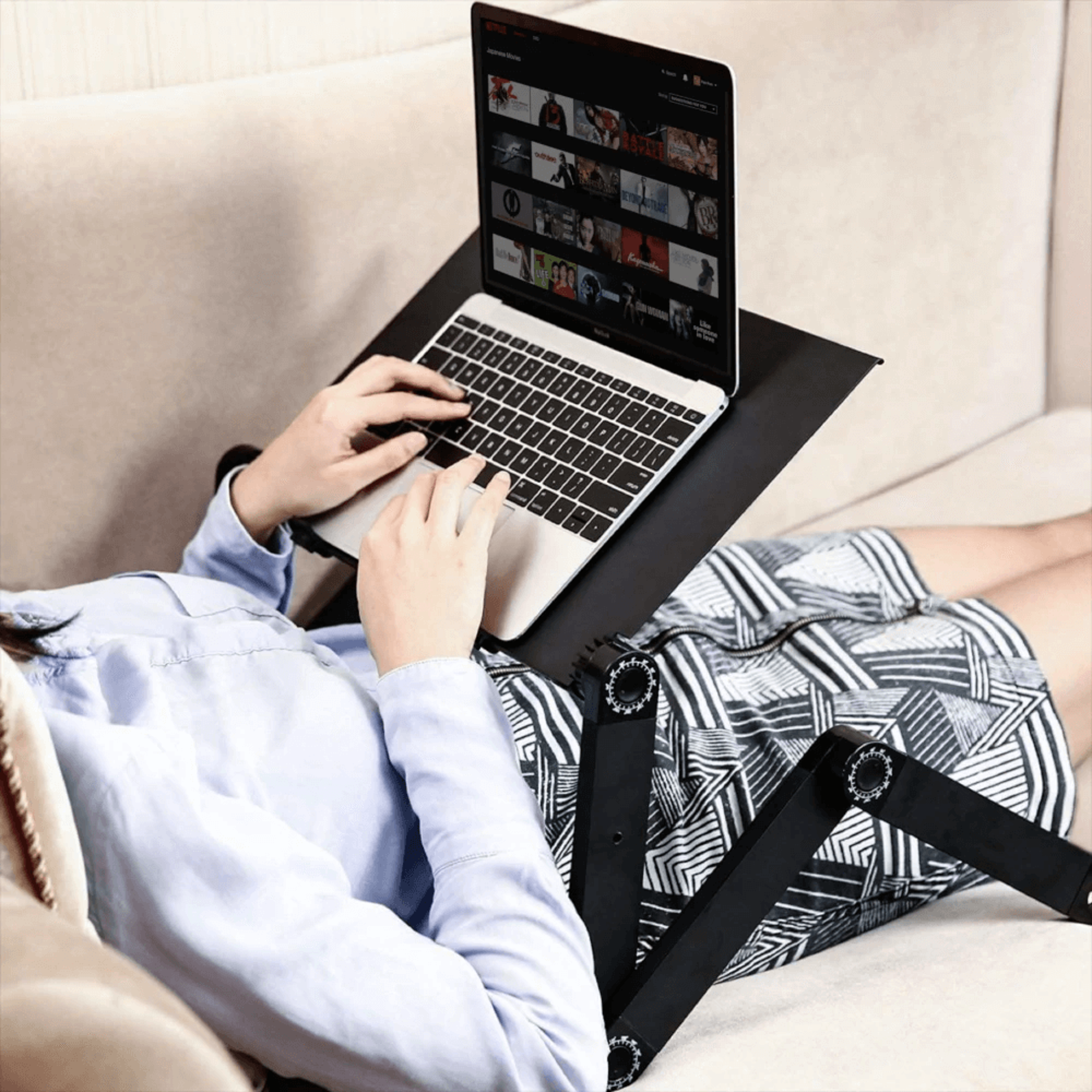high-strength laptop stand | spacious laptop stand for desk with vent holes | ergonomic laptop standing desk