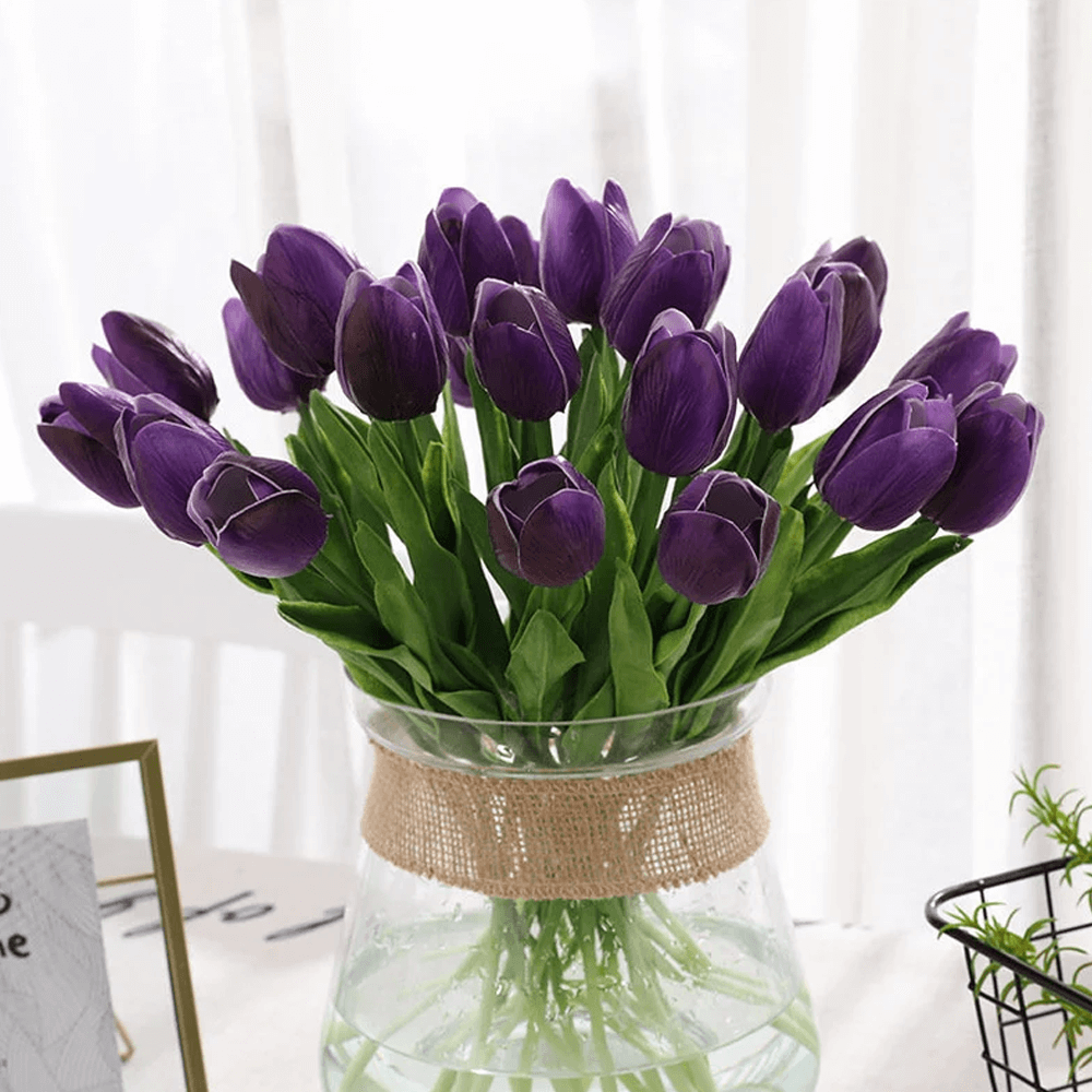 droop-free multicolor real touch tulip flowers set
