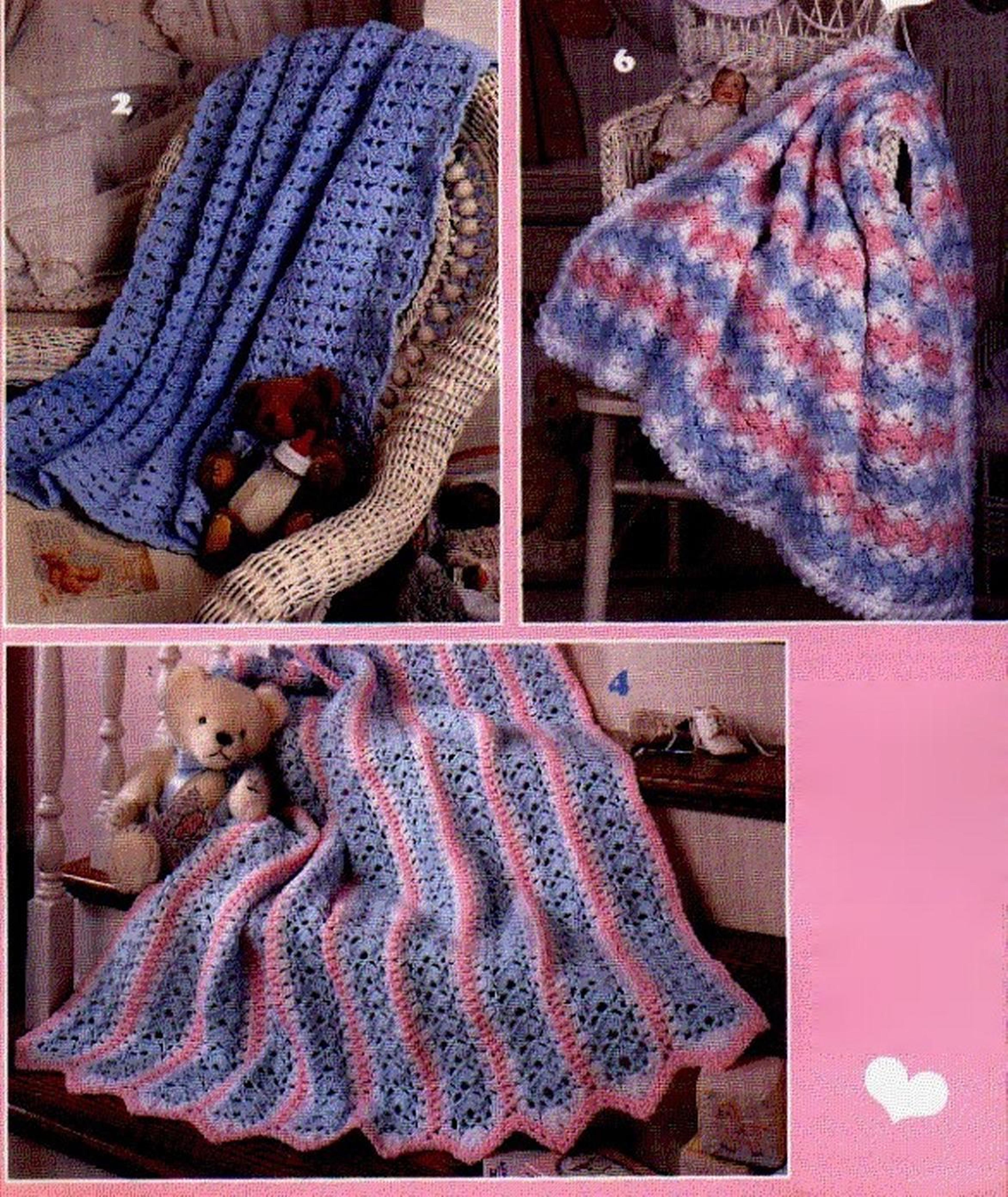 vintage crochet baby love afghans - digital crochet patterns pdf