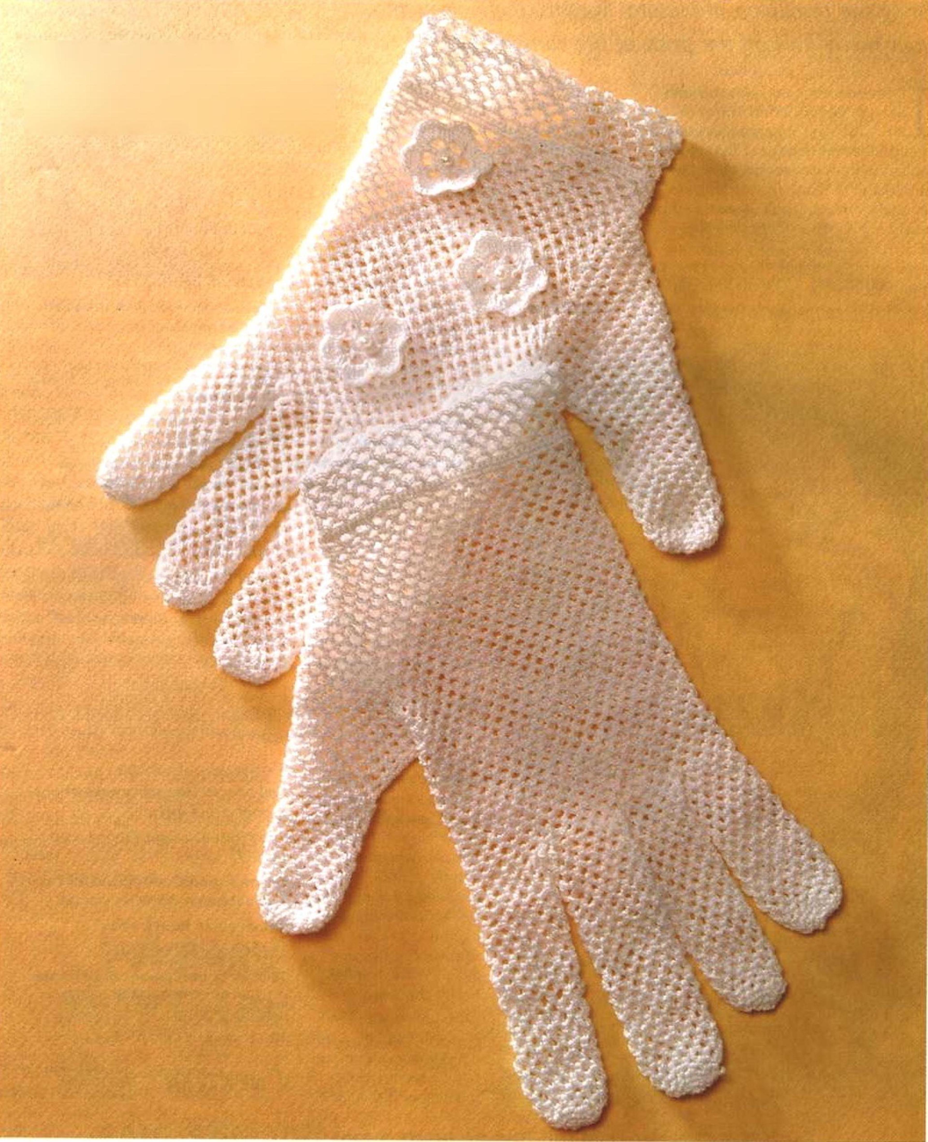 crochet bridal lace gloves pattern - gift idea vintage patterns pdf instant download