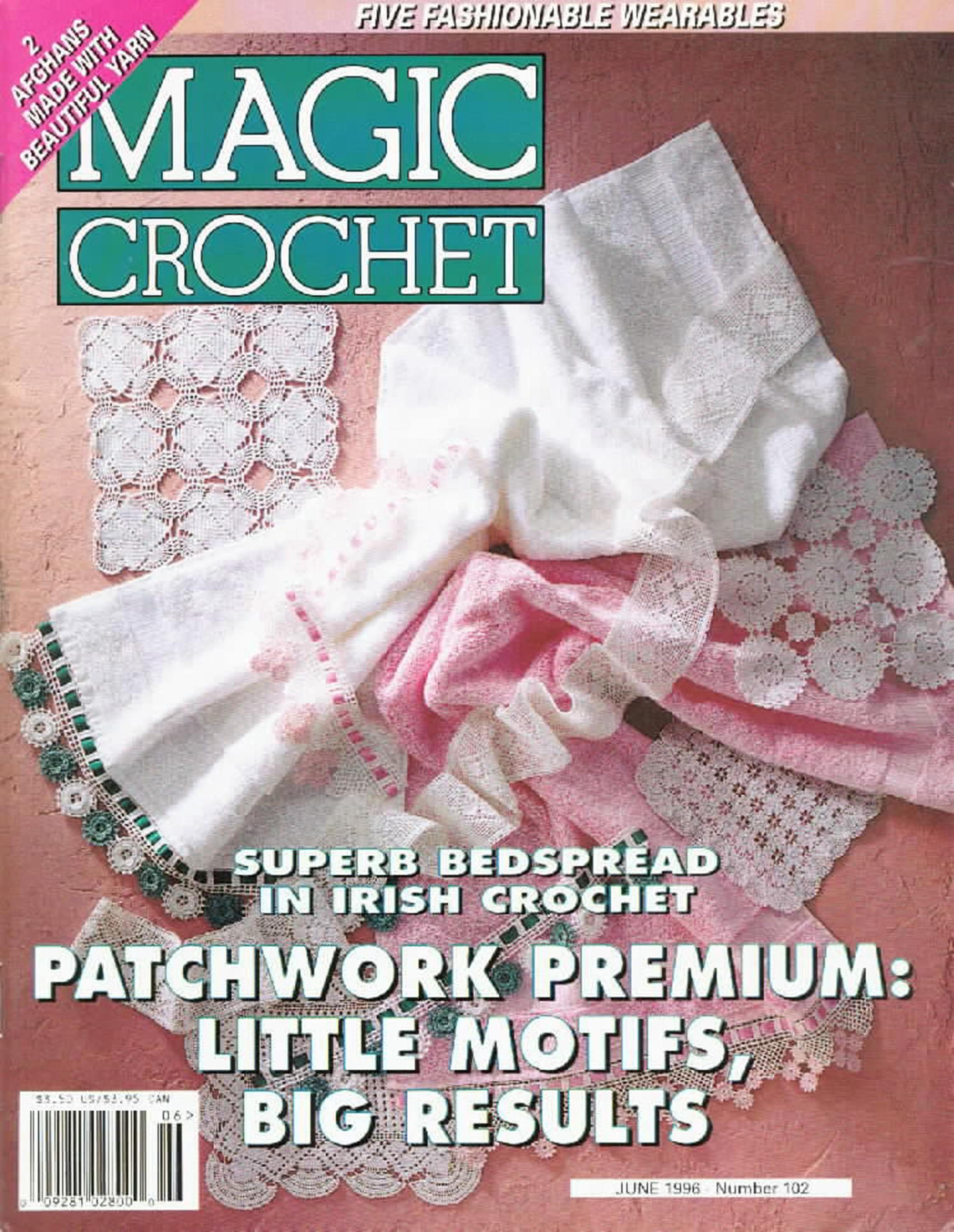 magic crochet 1996 no.102 - digital vintage crochet magazine patterns - filet crochet, fine-art crochet, fashion crochet