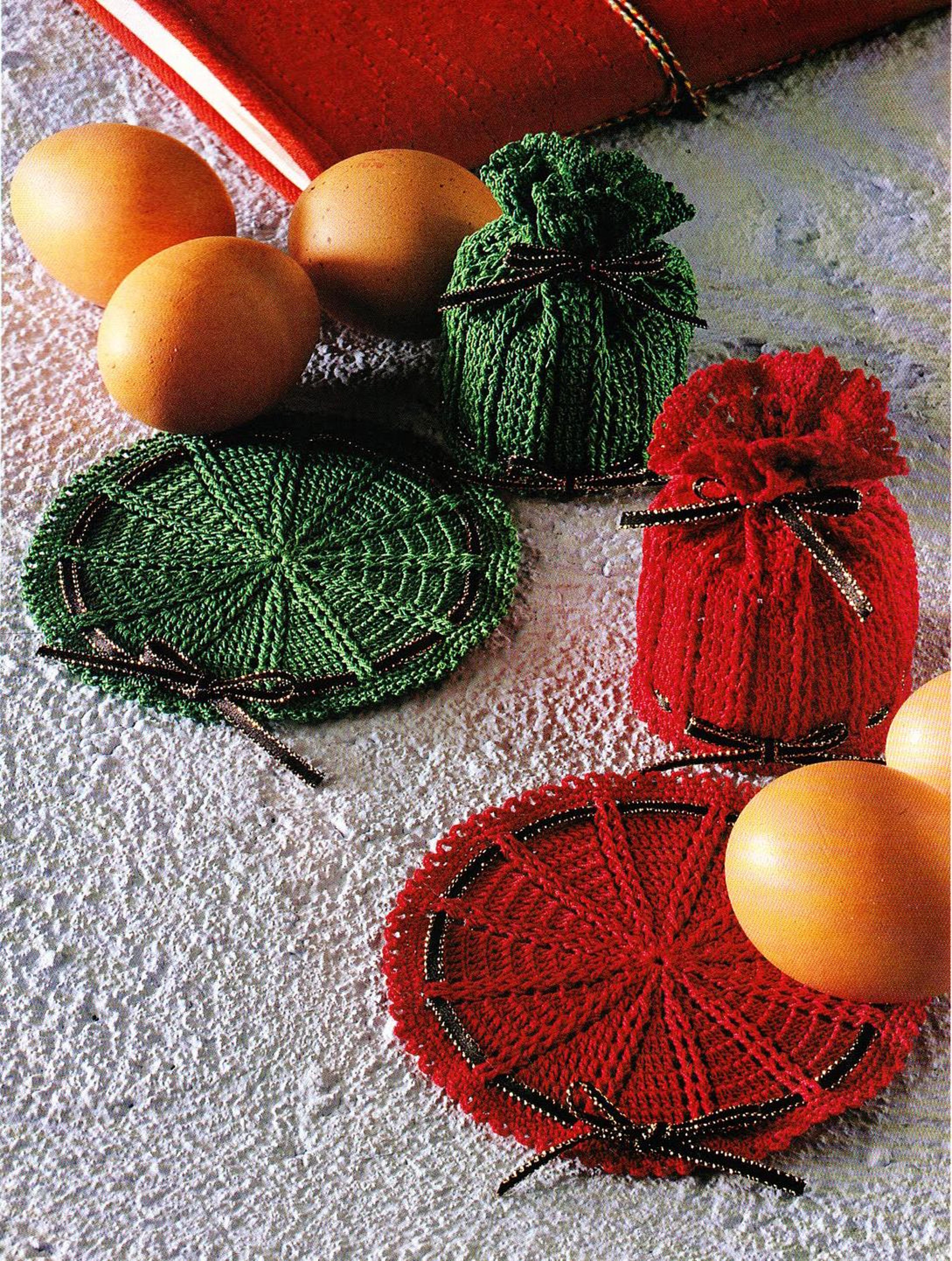crochet egg warmers pattern - crochet diagram - decor crochet - vintage pattern pdf instant download