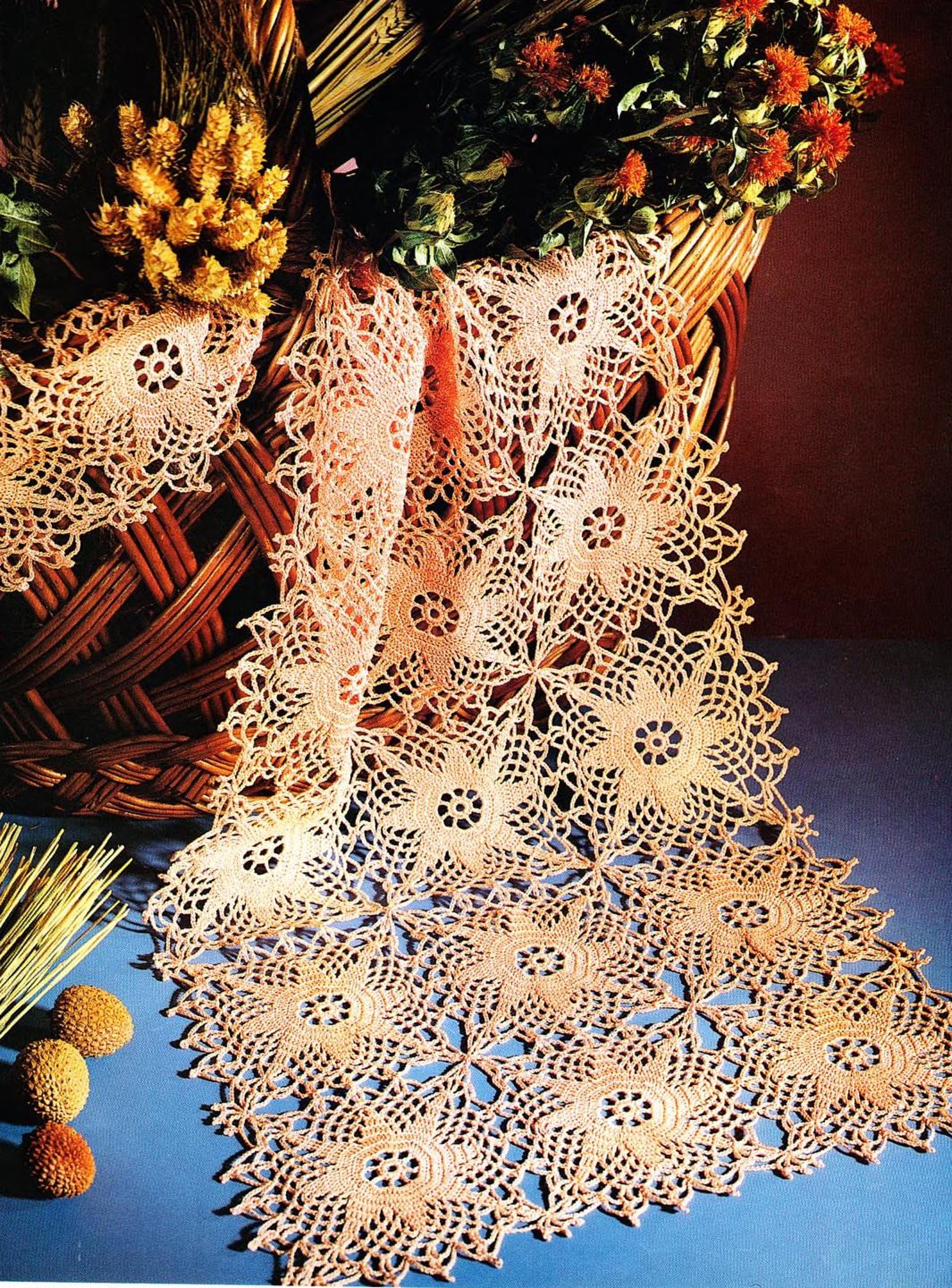 crochet doily pattern - crochet tablecloth diagram - patchwork nature the joys of autumn-digital vintage pattern pdf