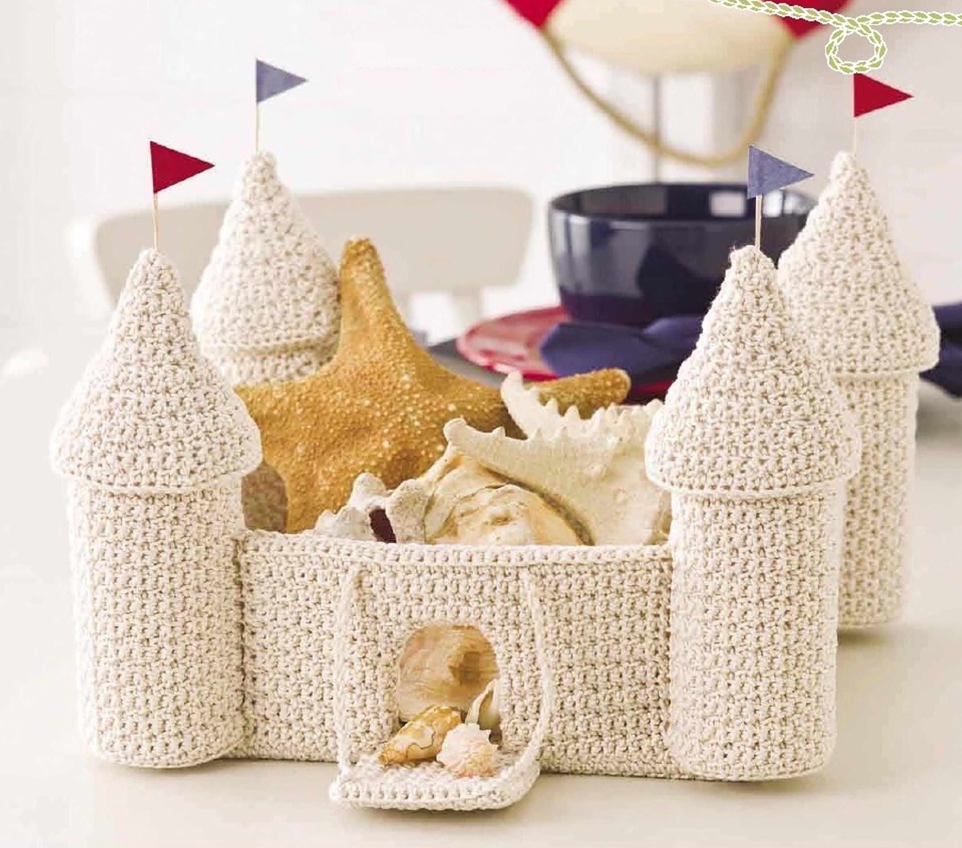 castle crochet pattern - stuffed toy vintage patterns pdf instant download