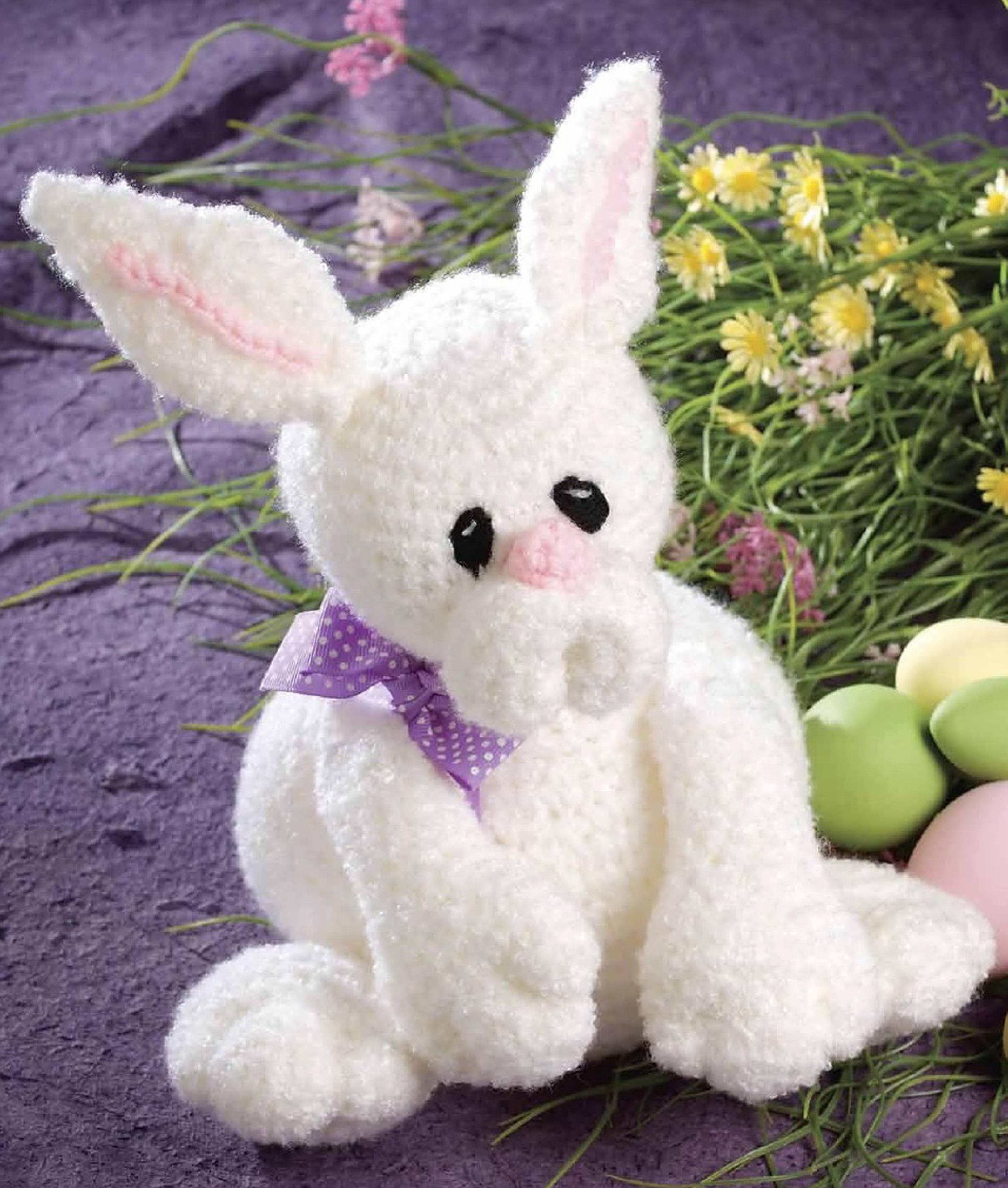 snow hare crochet pattern - stuffed toy vintage patterns pdf instant download