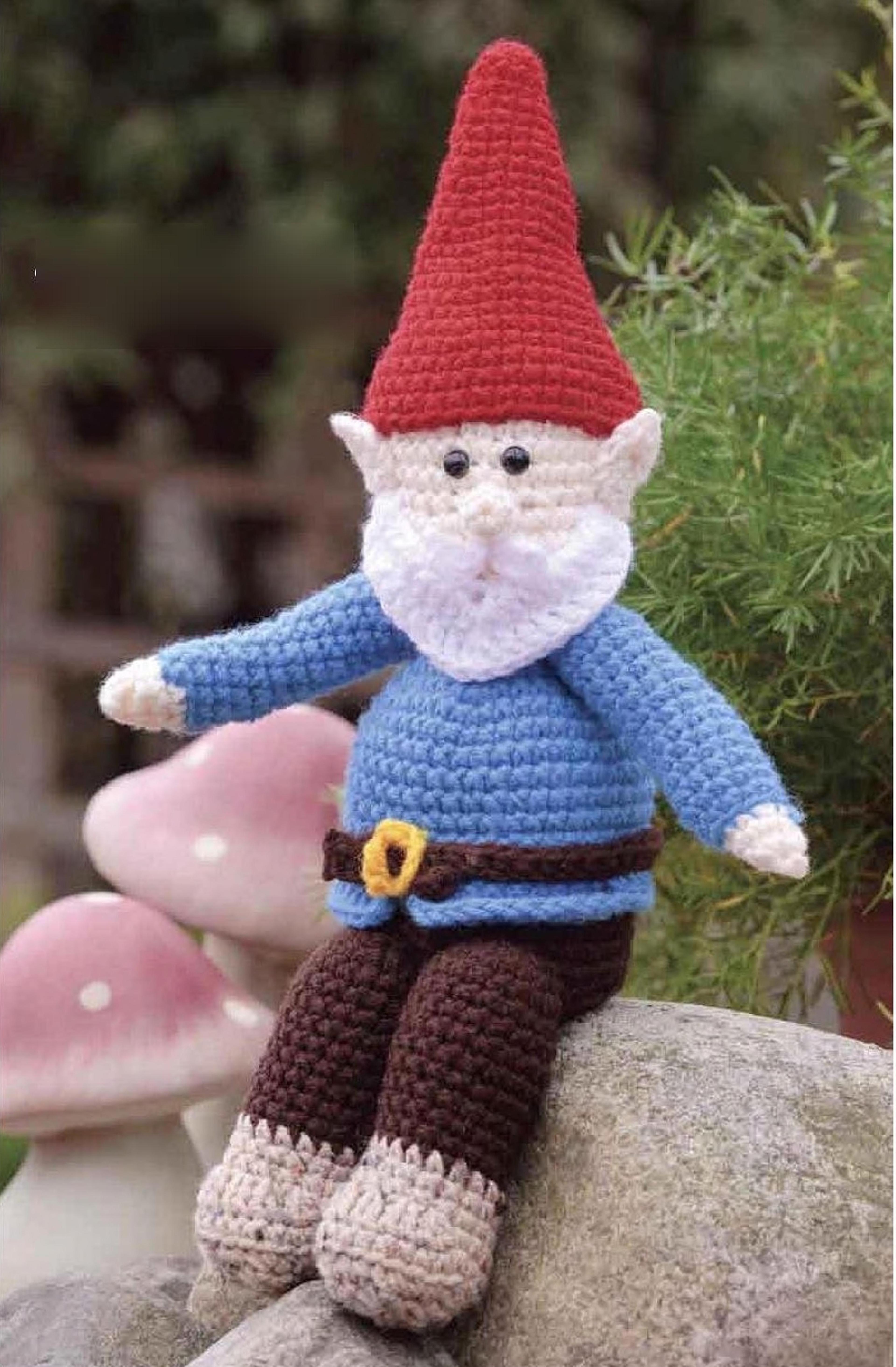 gnome crochet pattern - stuffed toy vintage patterns pdf instant download