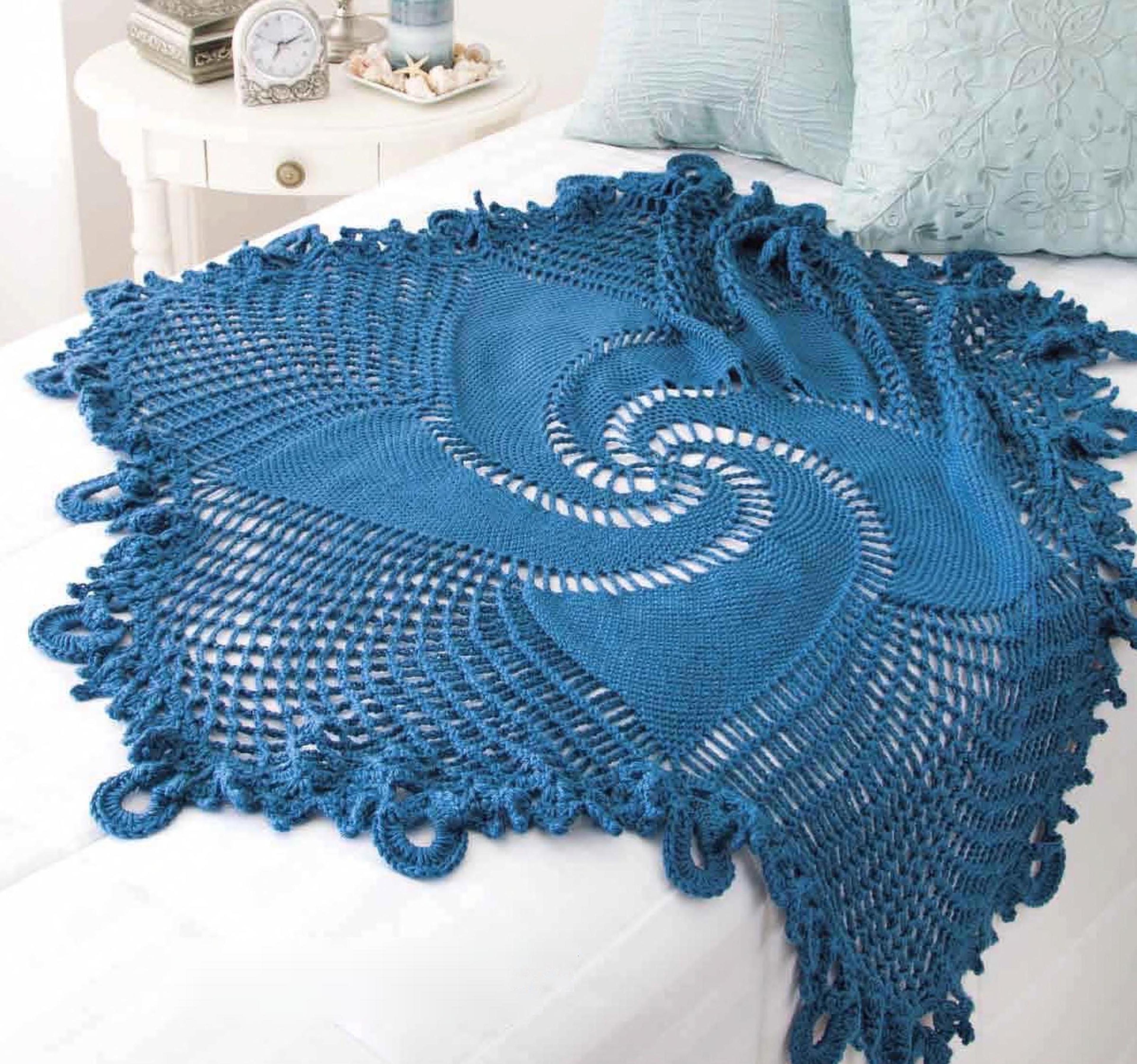 a center star mandala blanket, crochet pattern - home decor gift ideas - instructions digital pdf