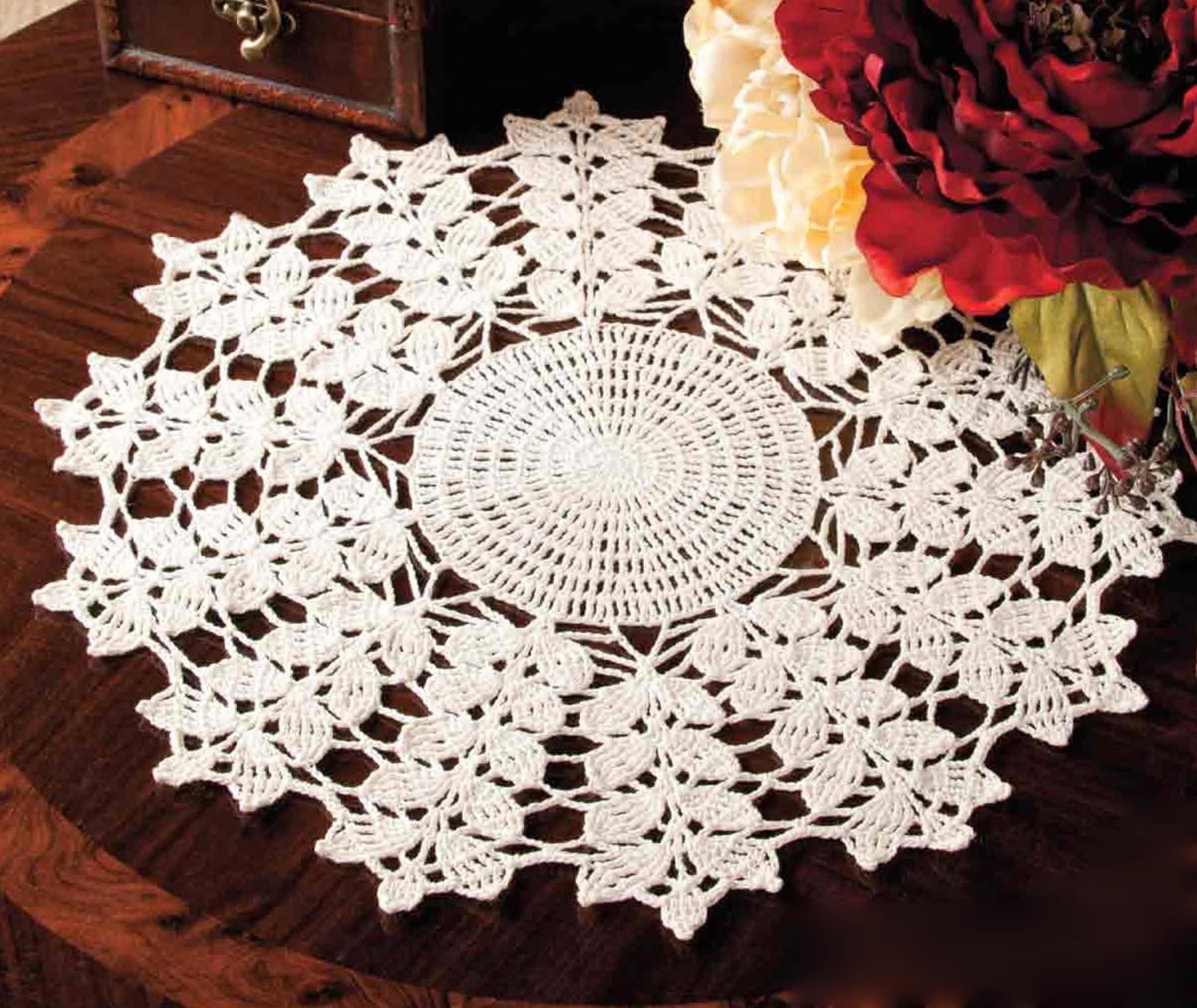 doily fall foliage crochet pattern - home decor gift ideas - digital pdf