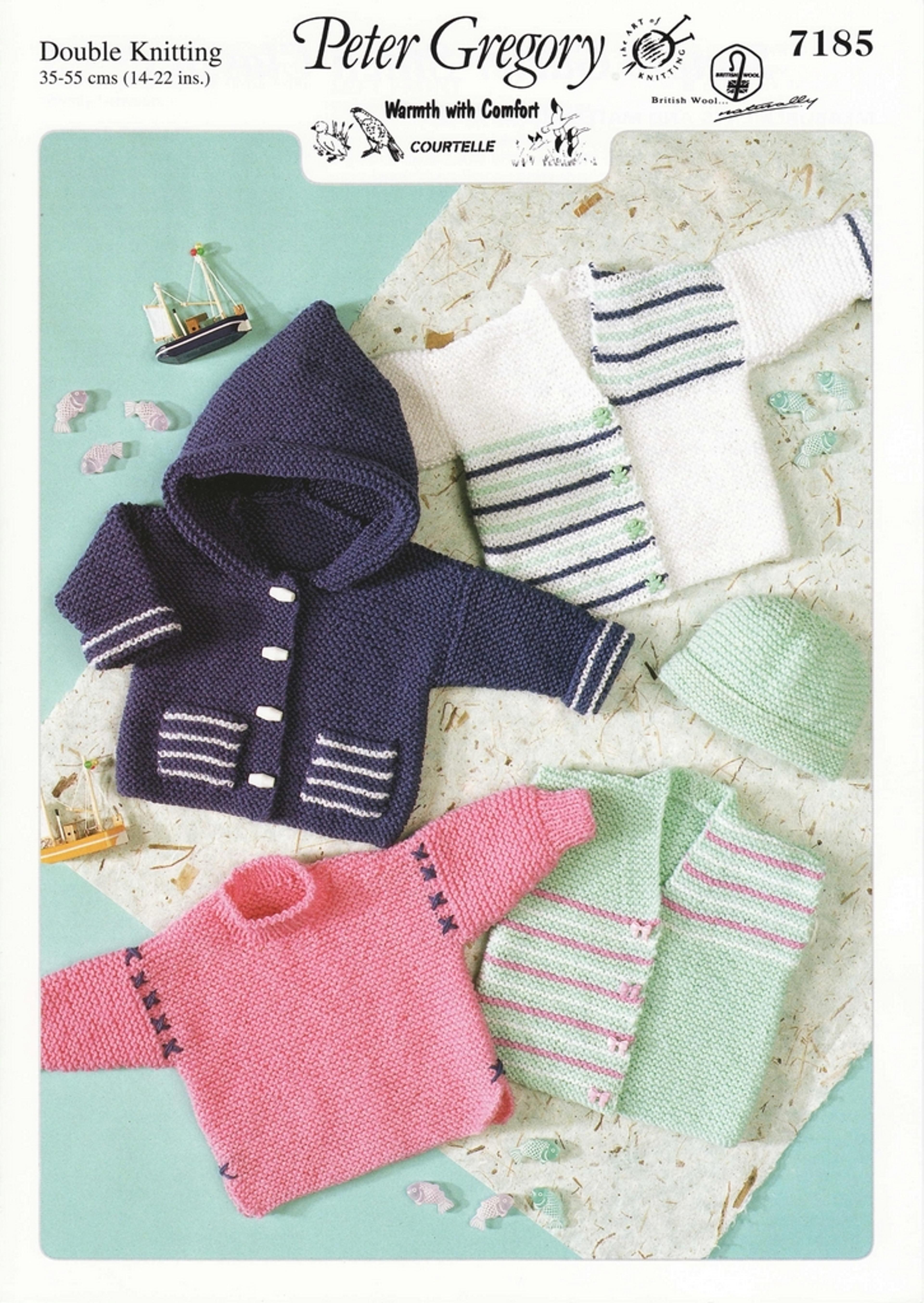 baby clothes knitting patterns - garter stitch, size 35-55cm (14-22in), warmth with comfort -vintage pattern digital pdf