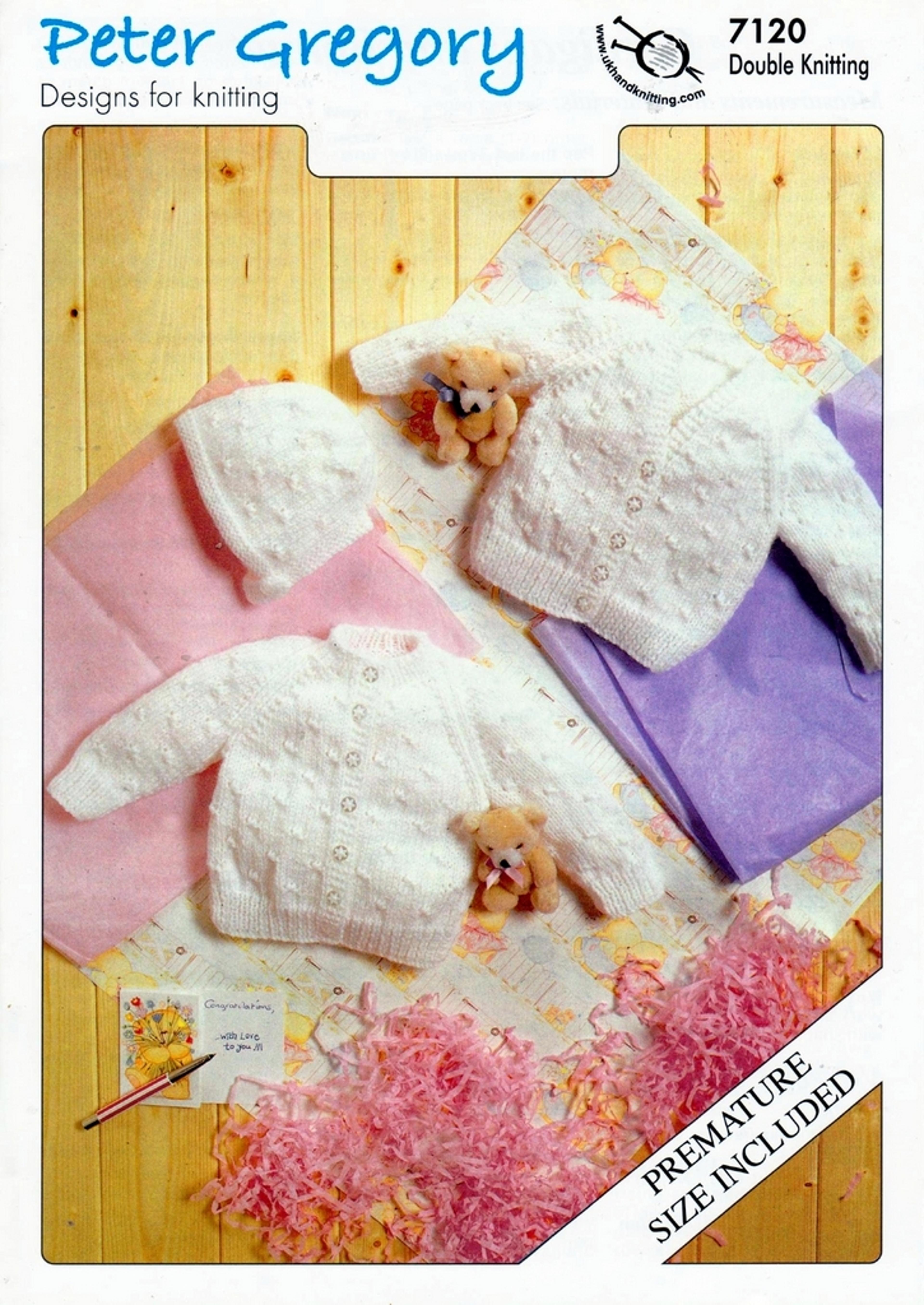 baby clothes designs for knitting - cardigans and bonnet - chest sizes 14-18in (35-45cm) - vintage pattern digital pdf