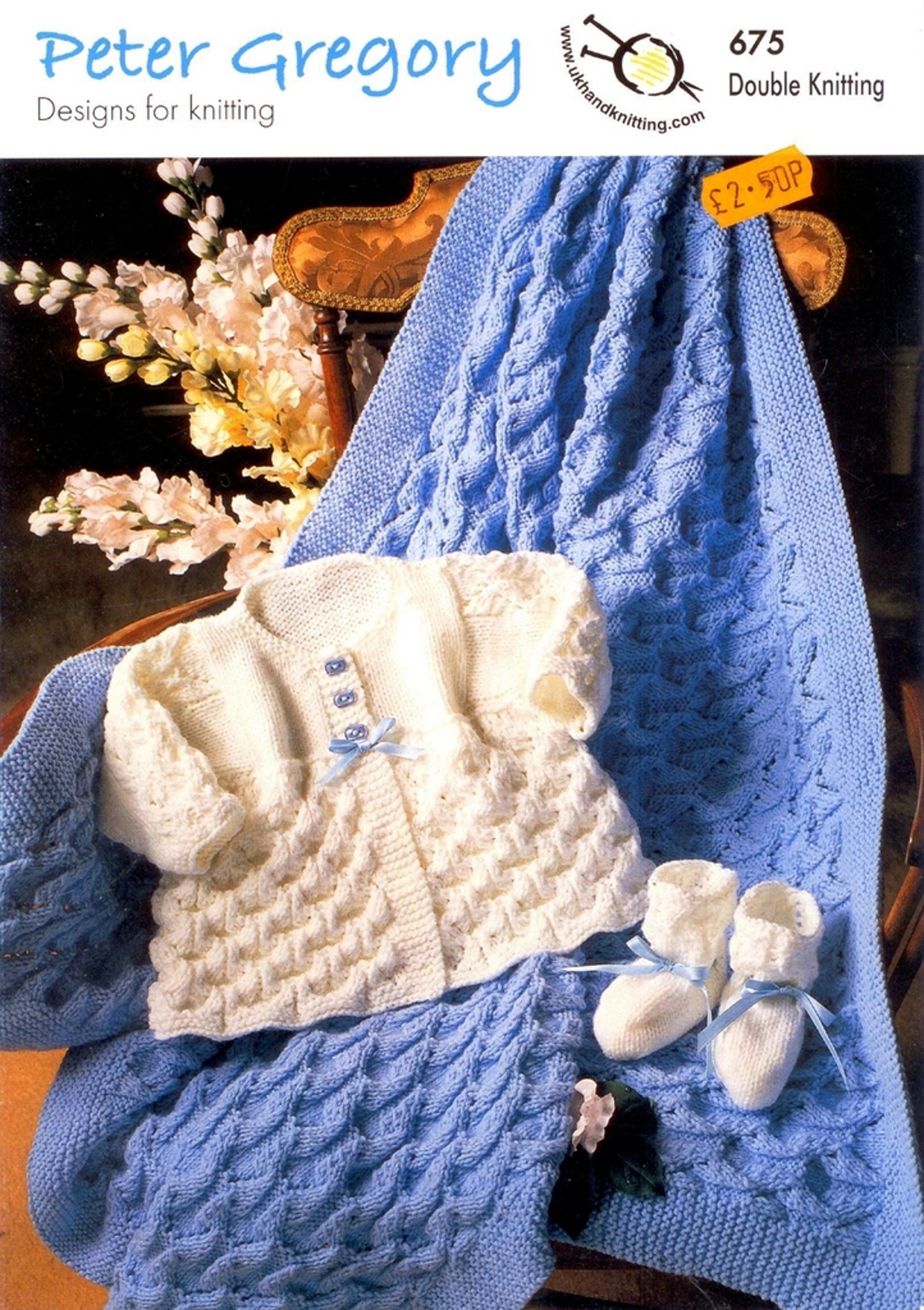 baby clothes designs for knitting - shawl, coat, bootees, 14-20in (36-51cm) chest - vintage patterns digital pdf