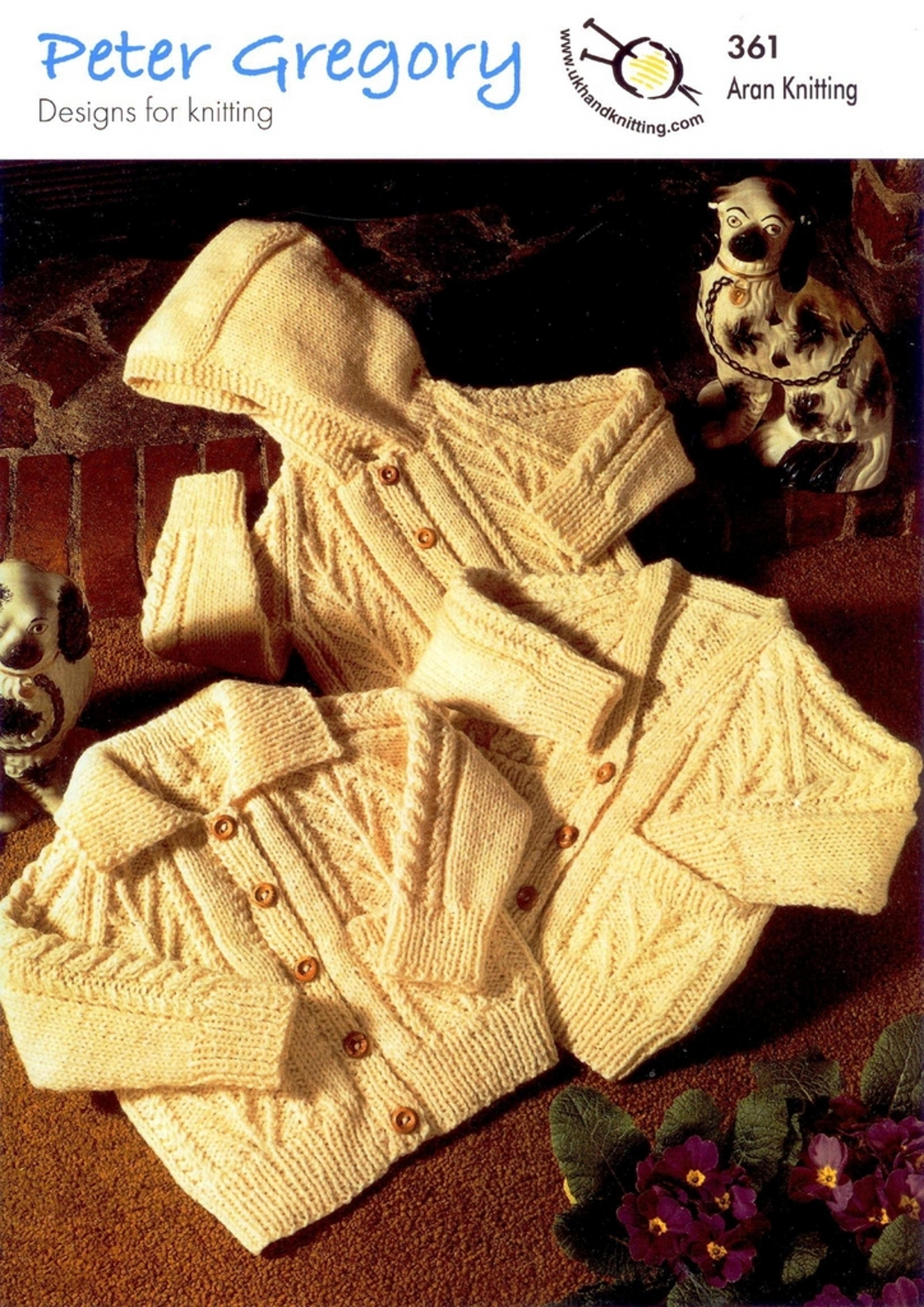 baby clothes designs for knitting - 20-28 in (51-71 cm) chest aran jackets and cardigan - vintage pattern digital pdf