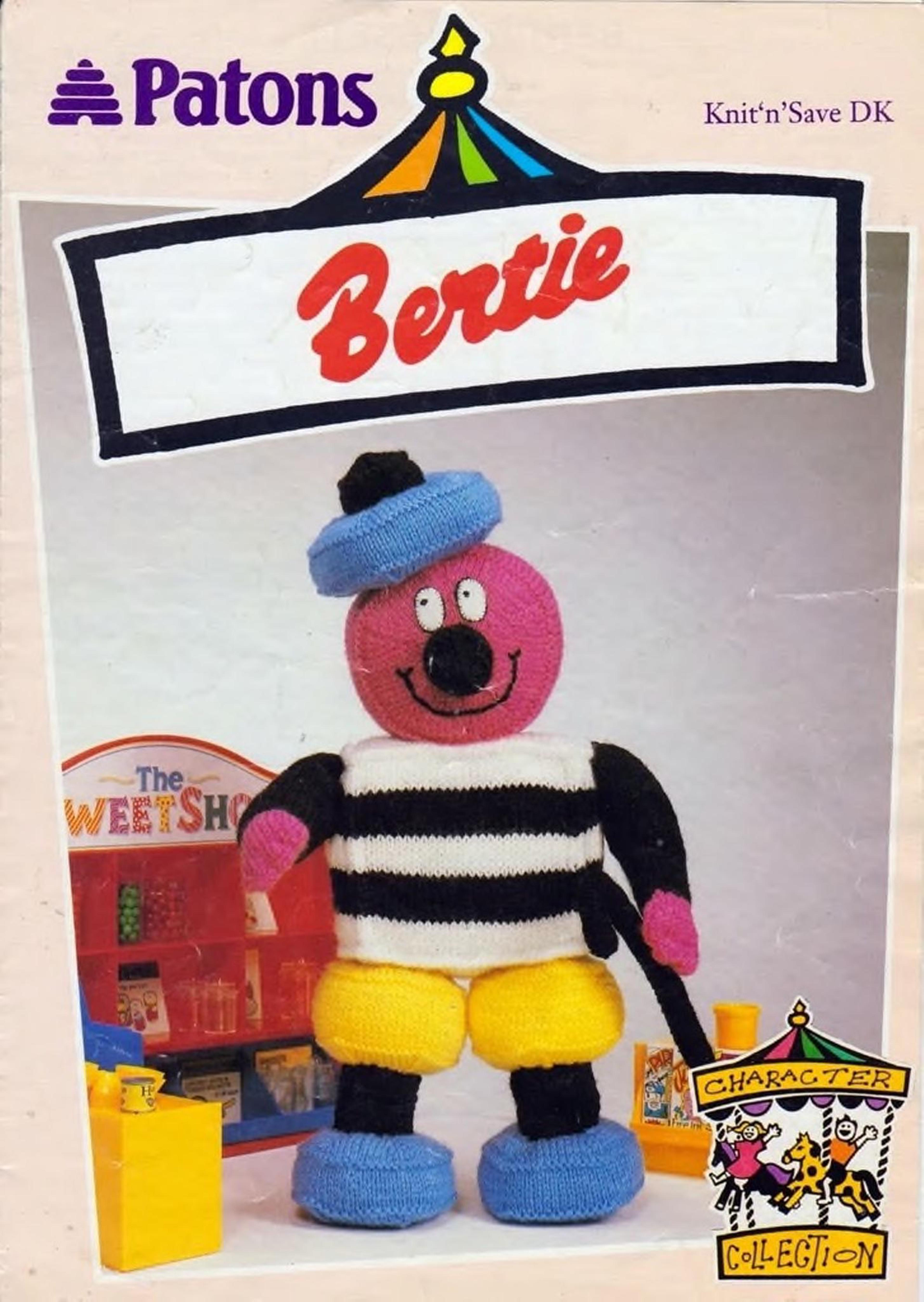 bertie bassett knitting pattern - height 41 cm (16 in) - stuffed toy vintage patterns pdf instant download
