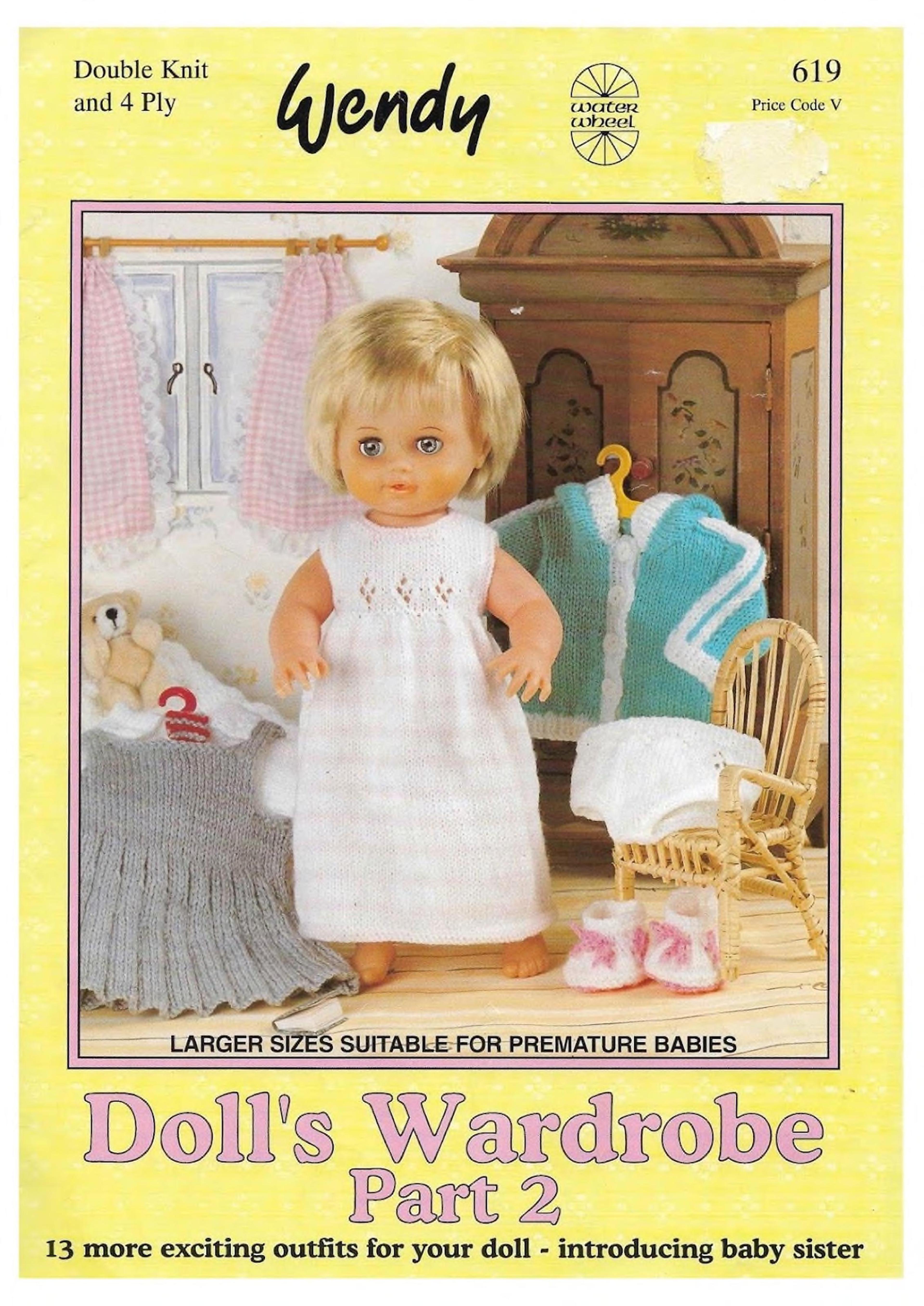 13 exciting outfits for your doll knitting patterns - knit dolls clothes - vintage pattern digital pdf download