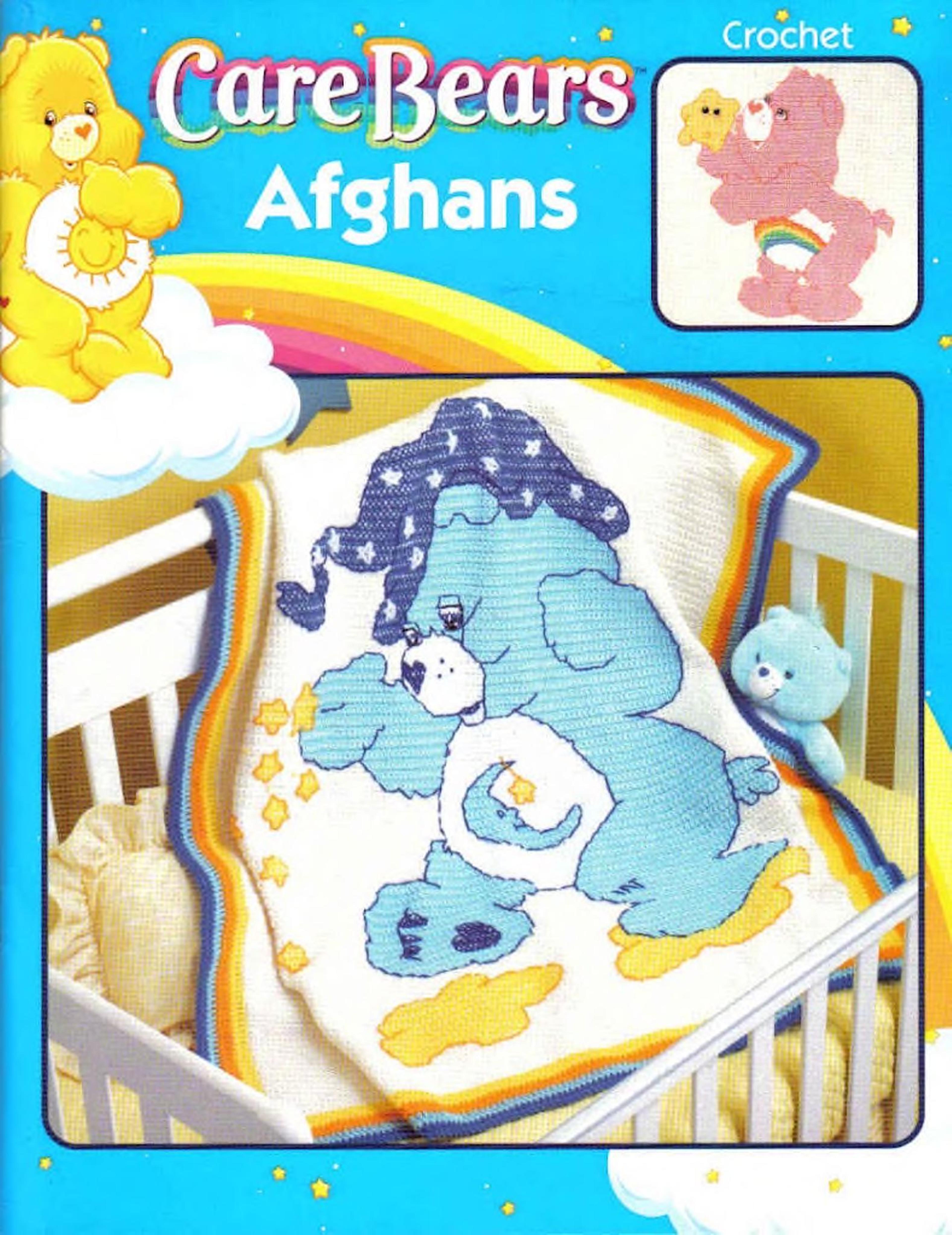 crochet and embroidery care bear afghans - blanket vintage crochet patterns - digital pdf
