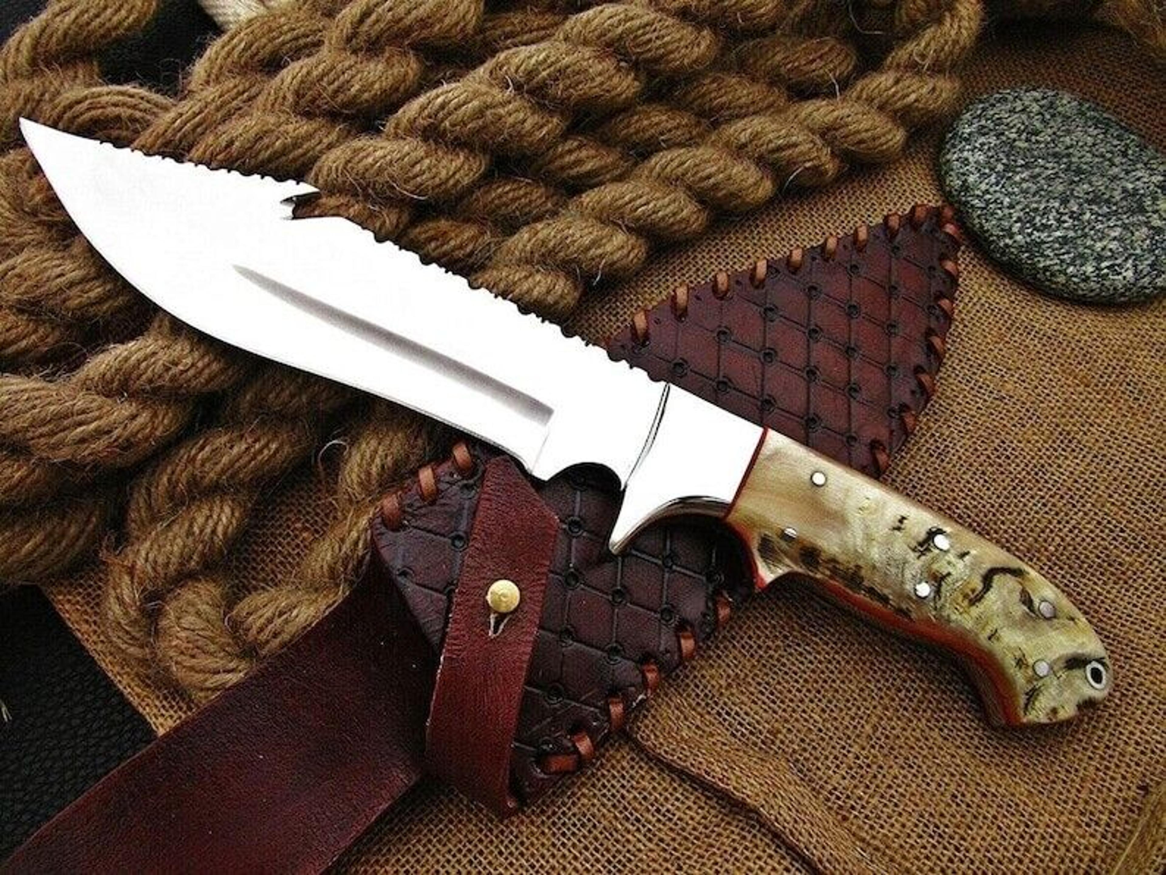 "stainless-steel-knife"hunting-knife-with sheath"fixed-blade-camping-knife, bowie-knife, handmade-knives, gifts-for-men.