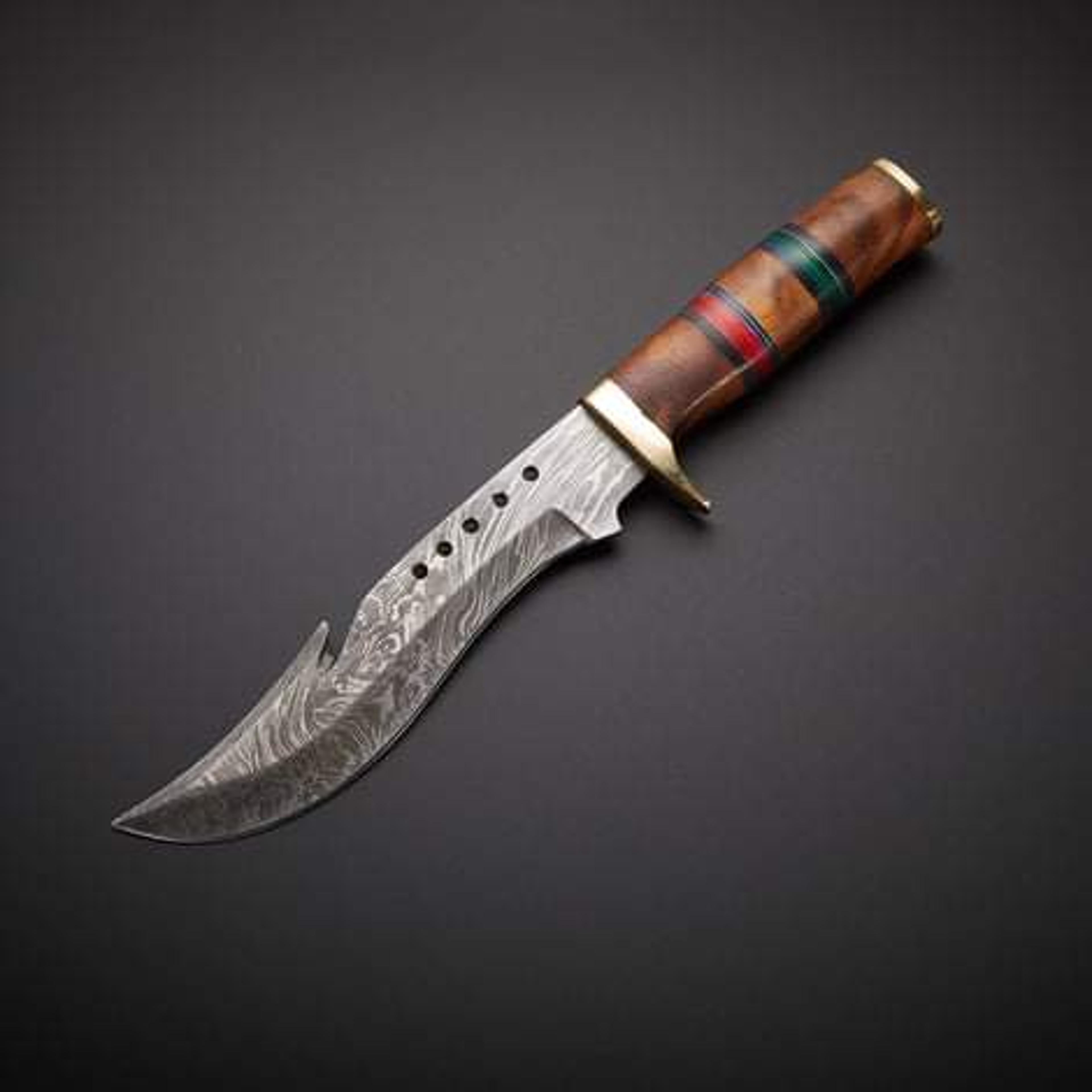 carbon steel knife, hunting knife with sheath, fixed blade camping knife, bowie knife, handmade knives, gifts for men