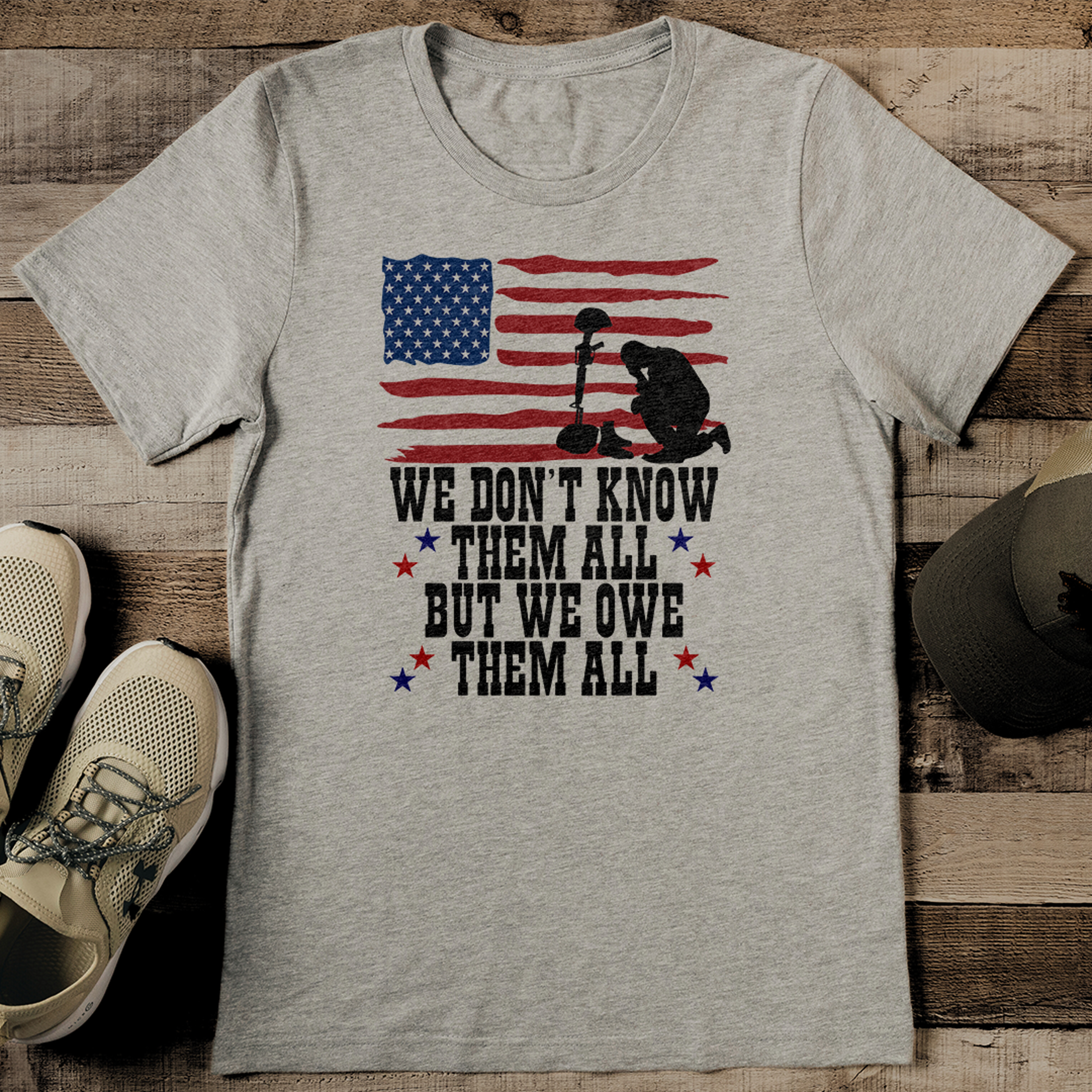 we don’t know them all but we owe them all tee