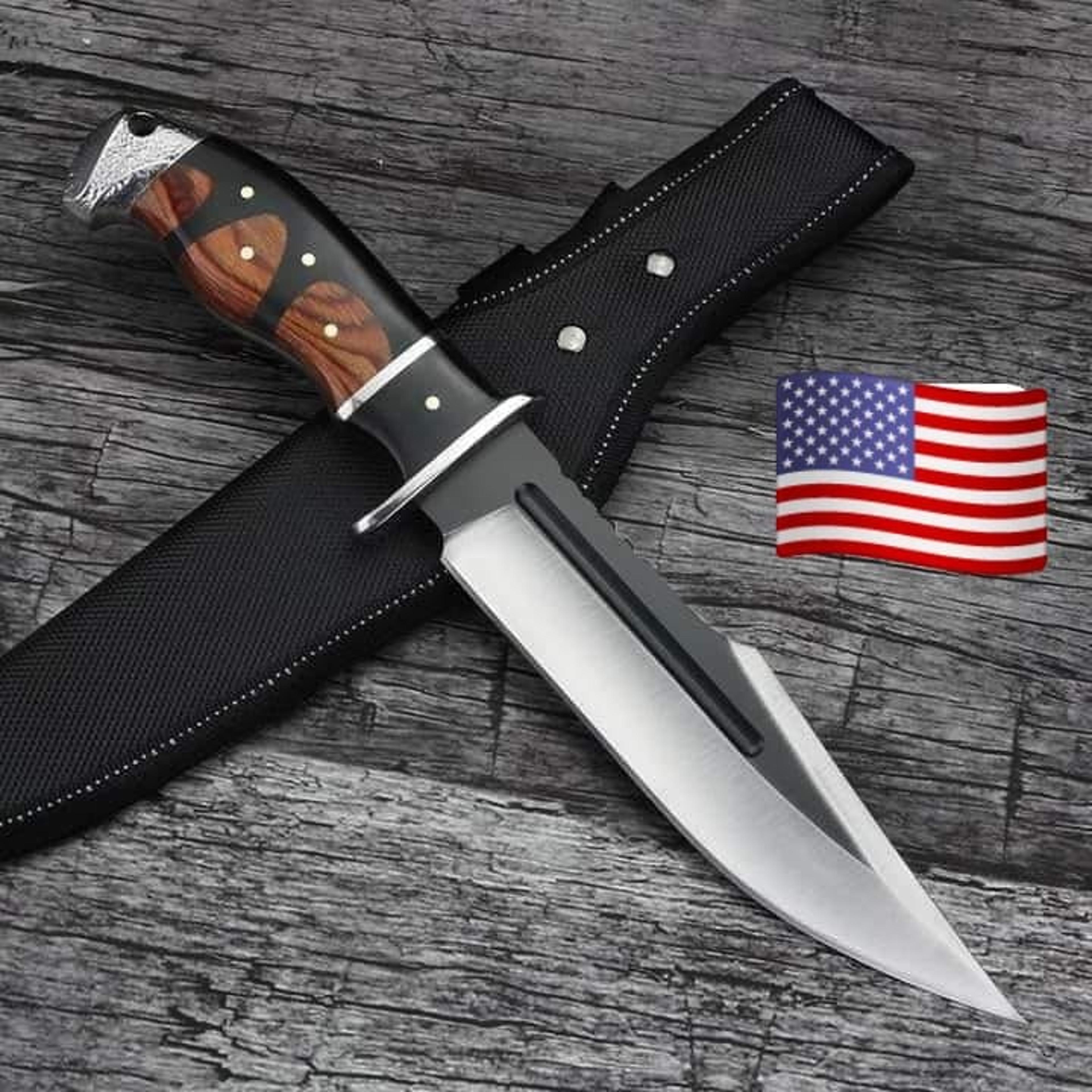 "stainless-steel-knife"hunting-knife-with sheath"fixed-blade-camping-knife, bowie-knife, handmade-knives, gifts-for-men.