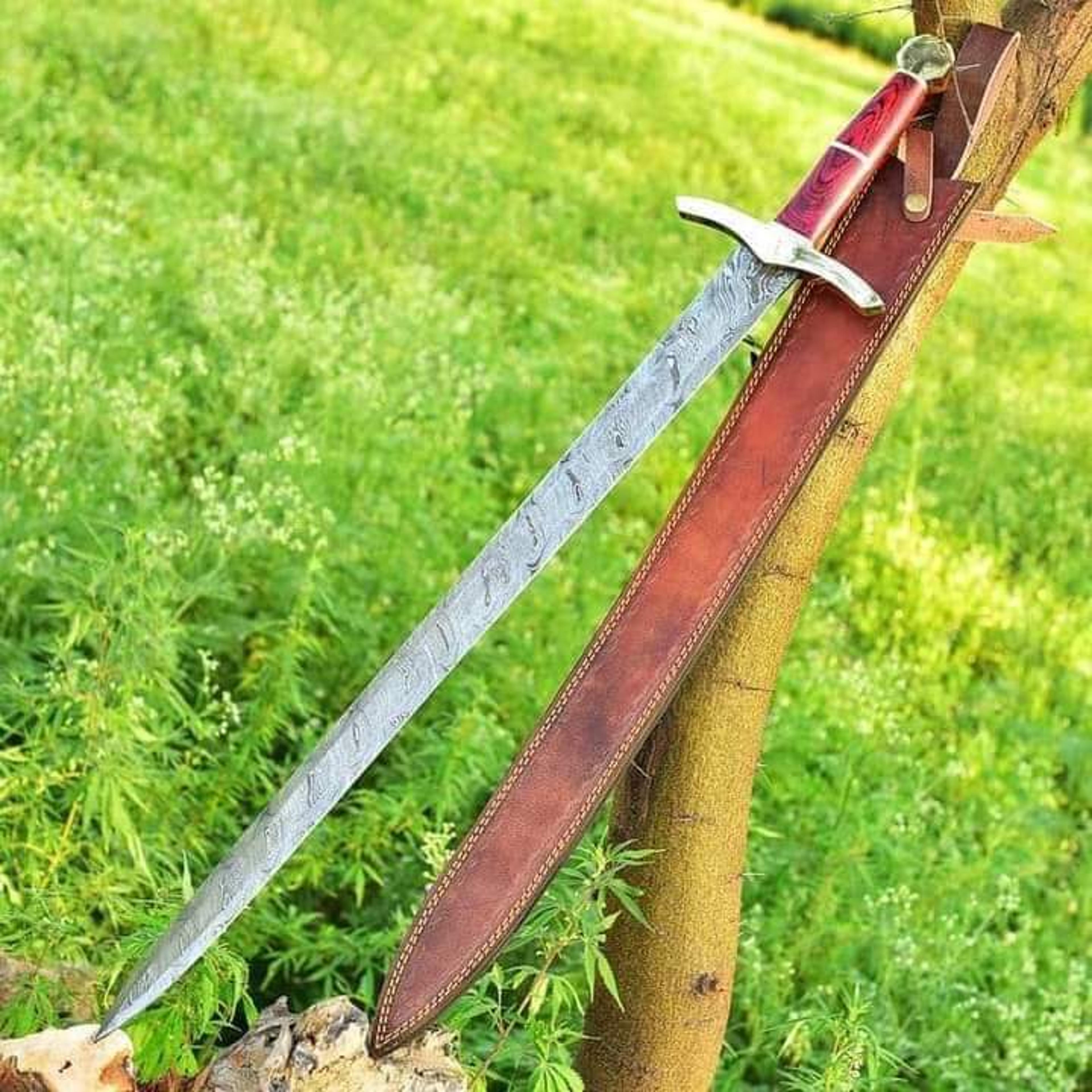custom handmade damasc steel blade full sharp | hunting sword camping