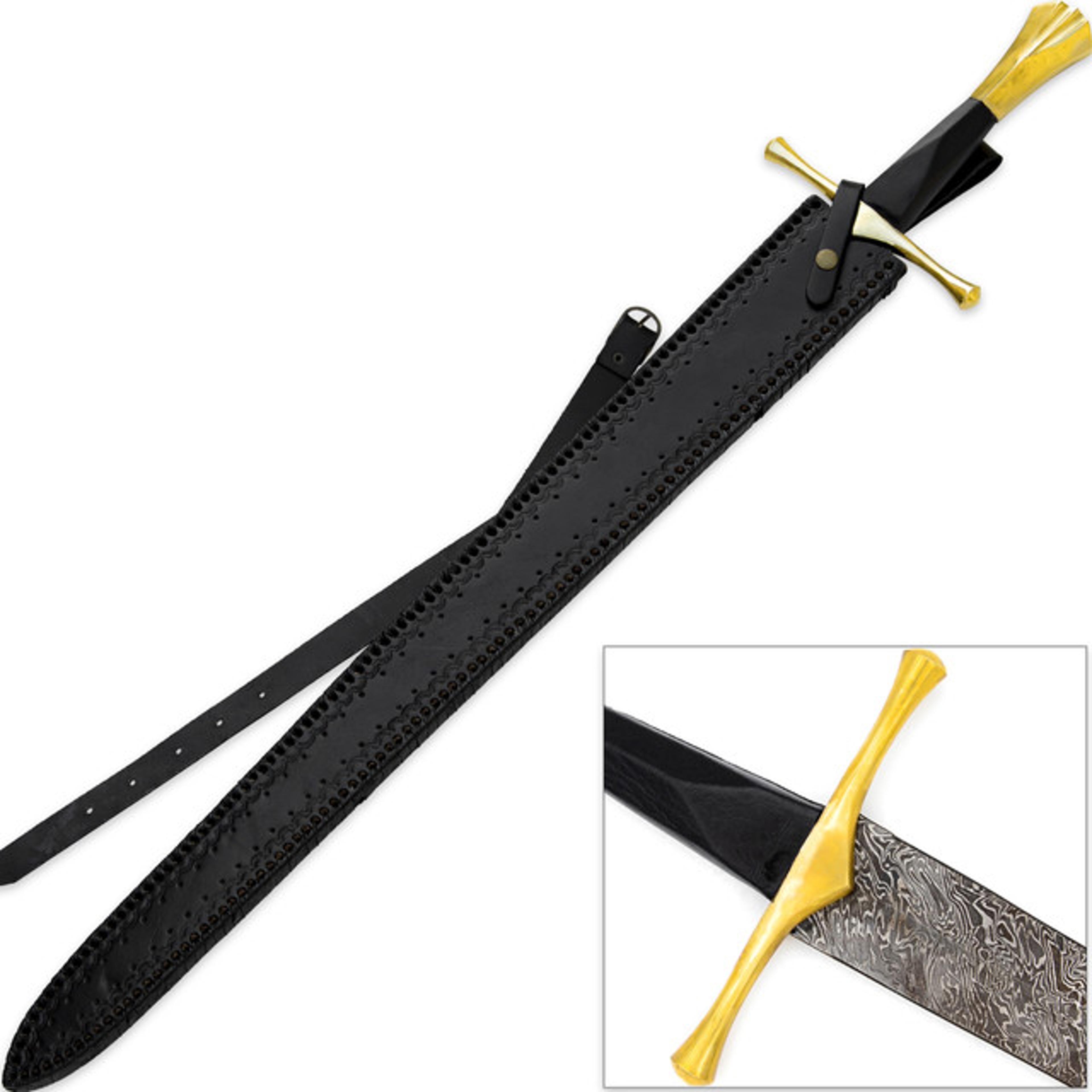 first light firestorm/ twist damascus viking templar sword