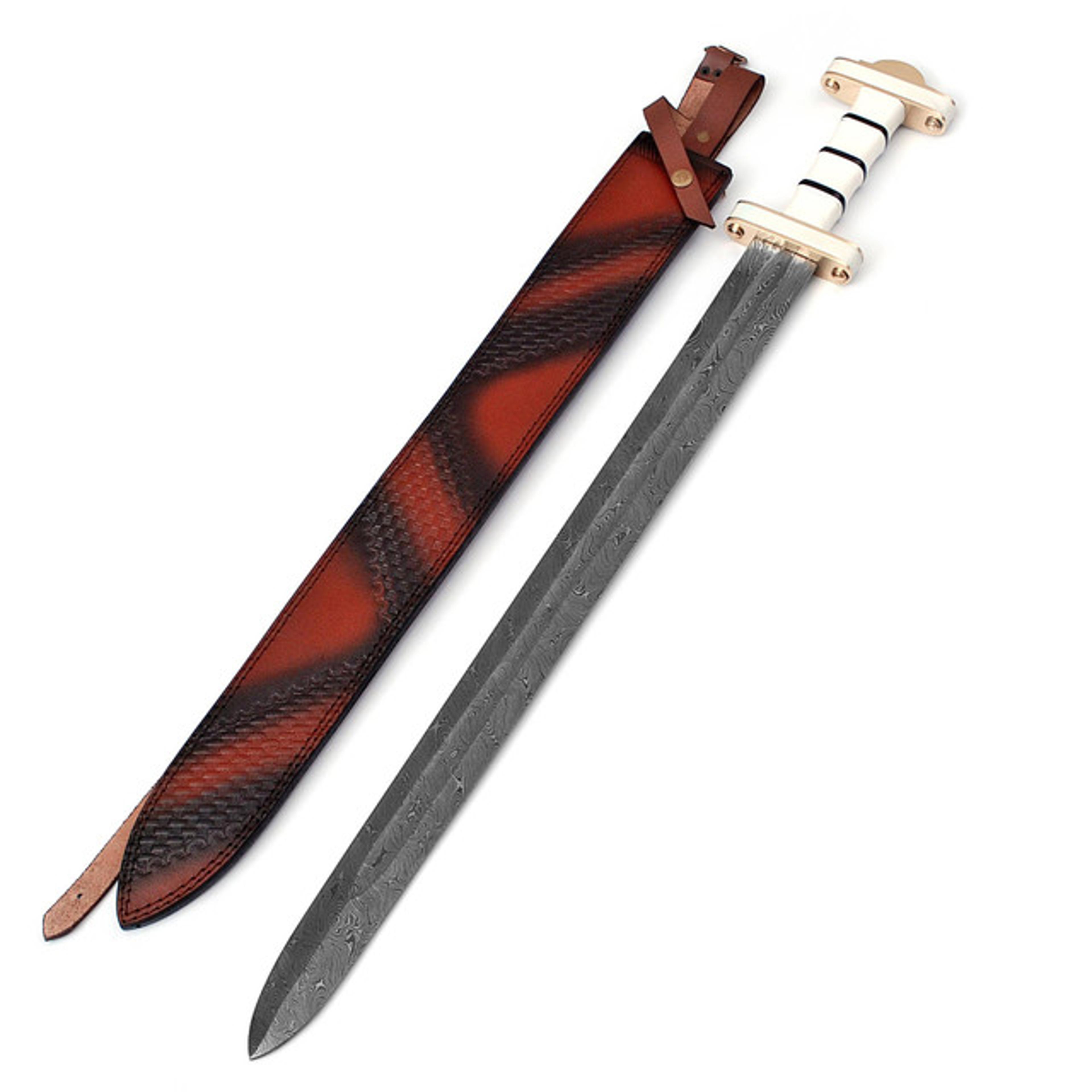 sword of damnation damascus steel norse viking war sword