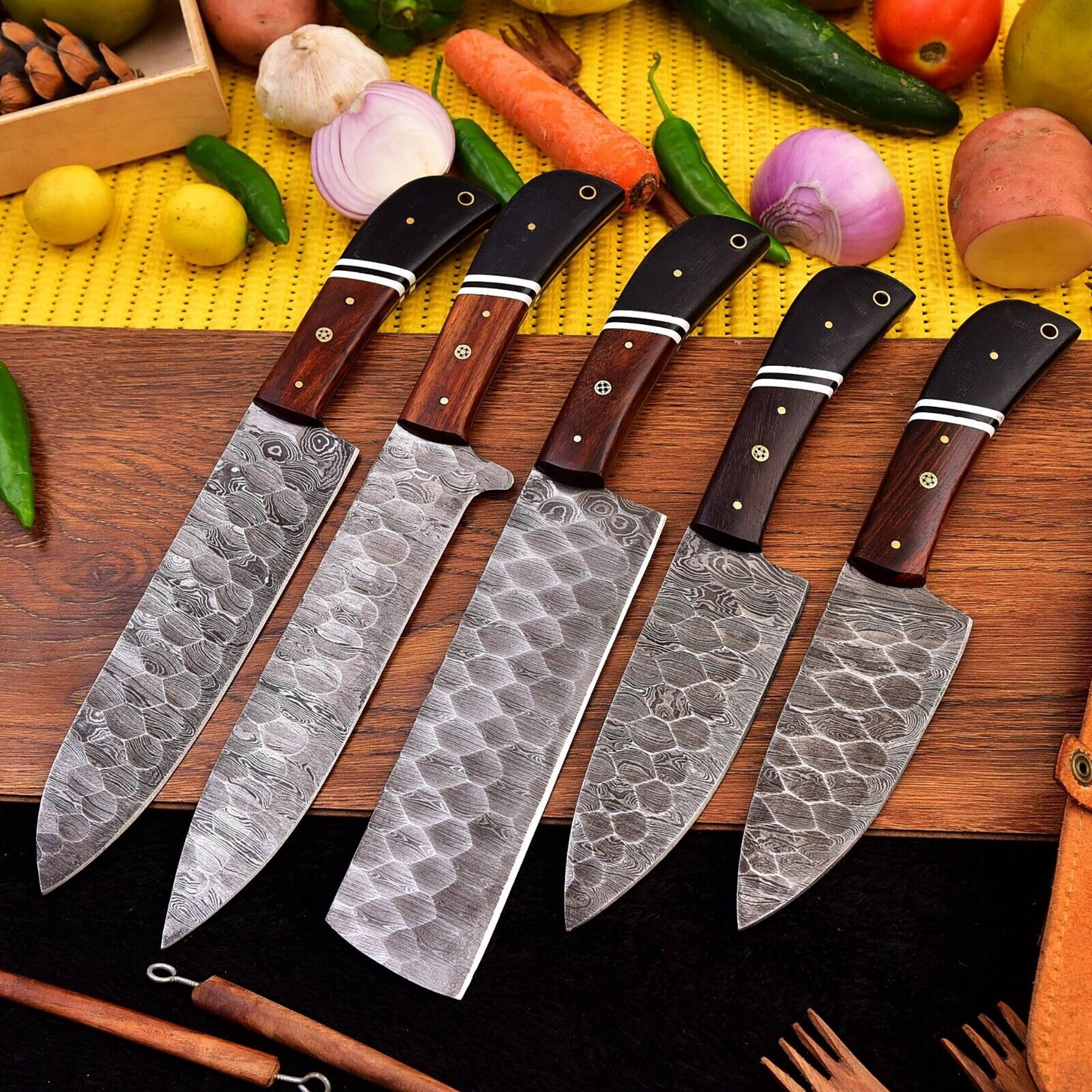 handmade chef set of 5 pieces for kitchen utility professional chef knives