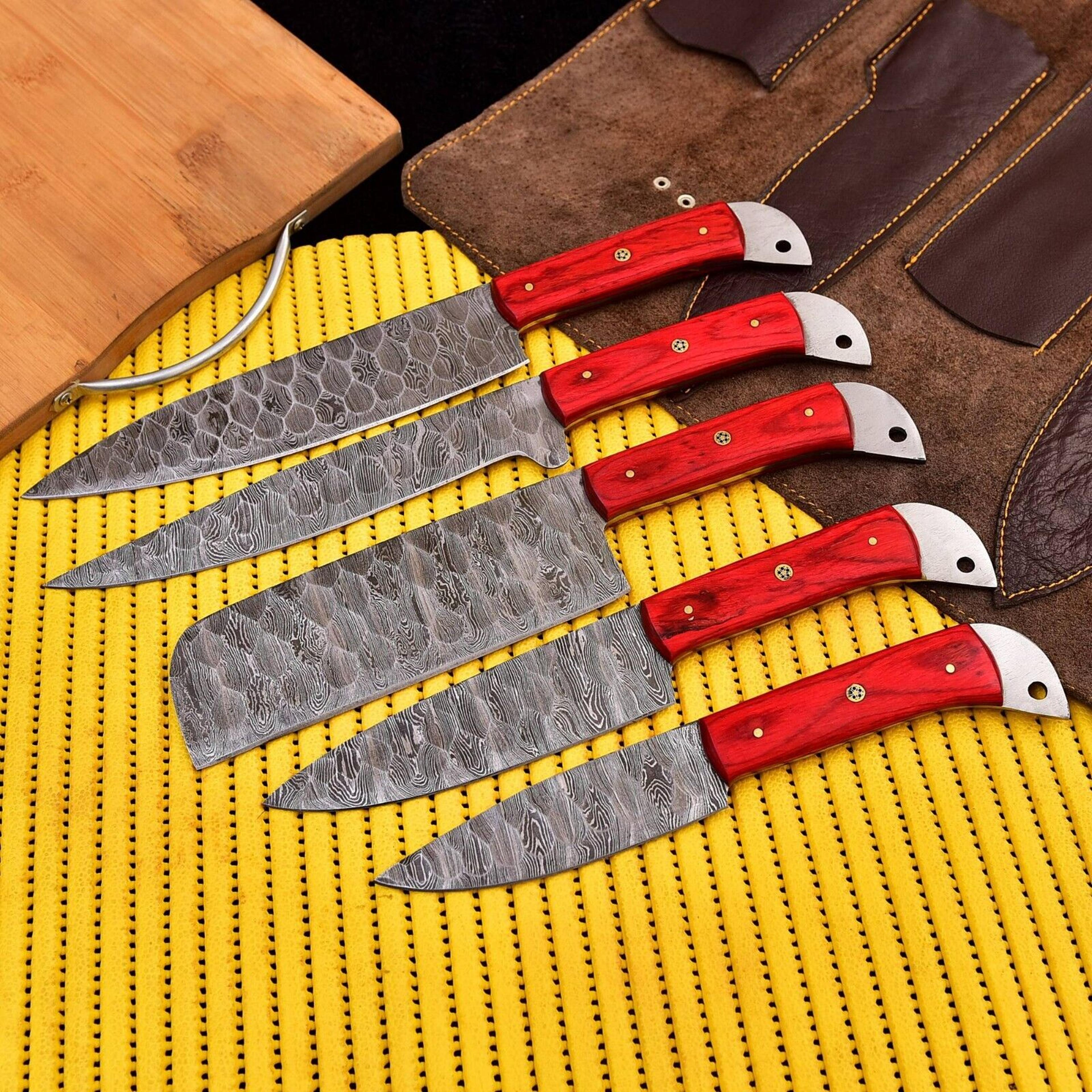 handmade chef set of 5 pieces for kitchen utility, professional chef knives