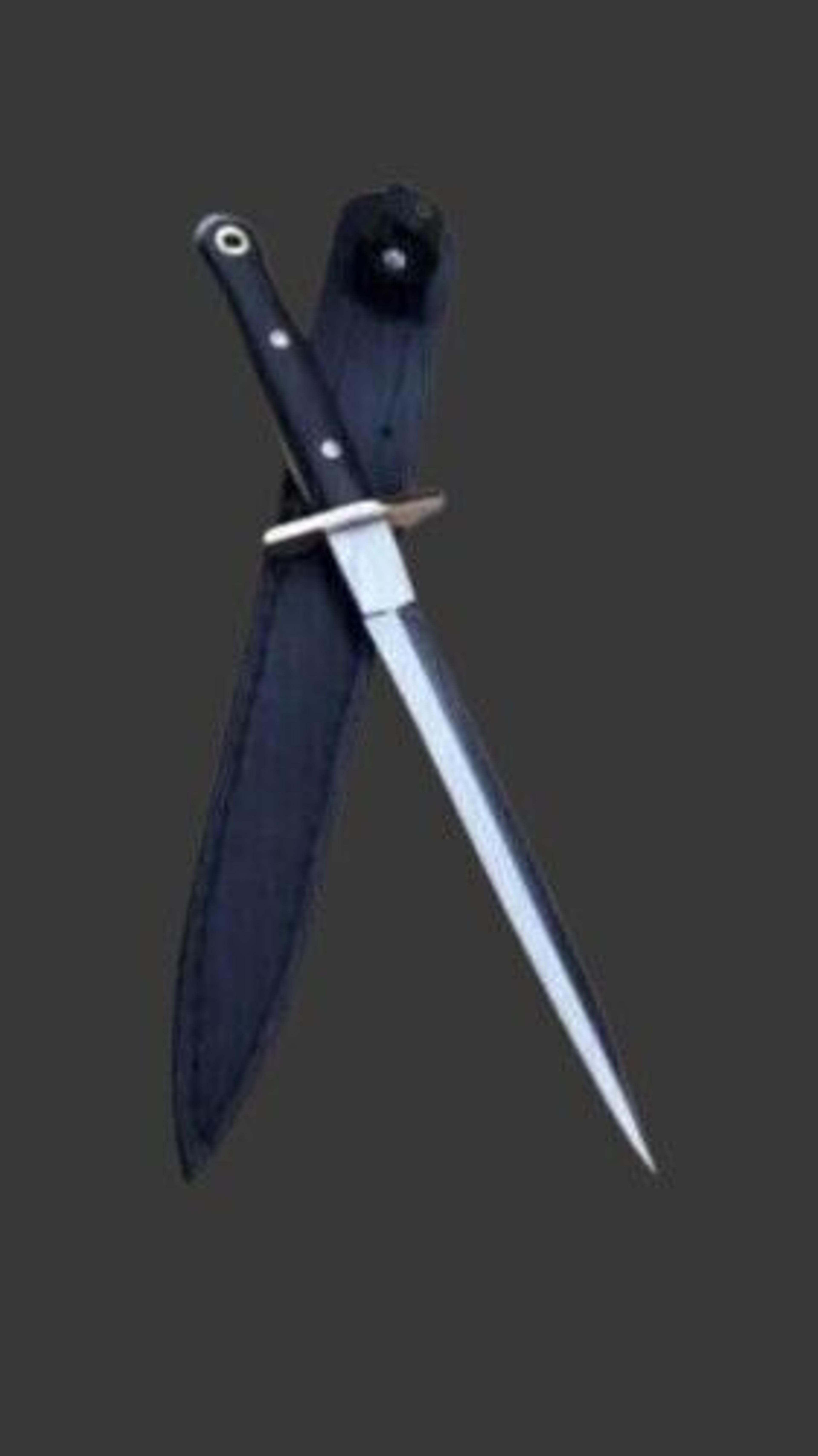 handmade d2 steel dagger hunting knives with leather sheath
