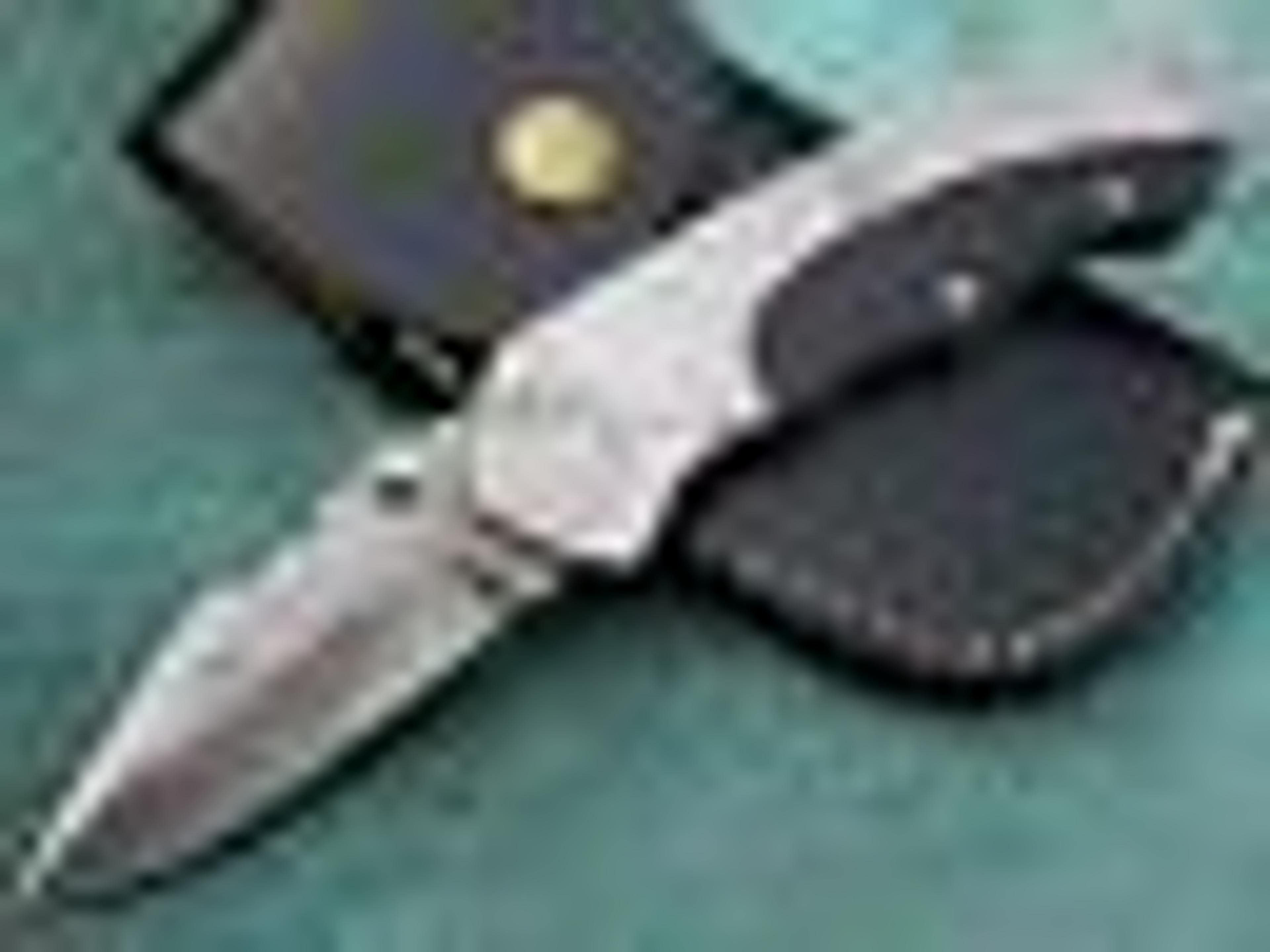 hand made folding knife , superb custom made damascus steel pocket knife