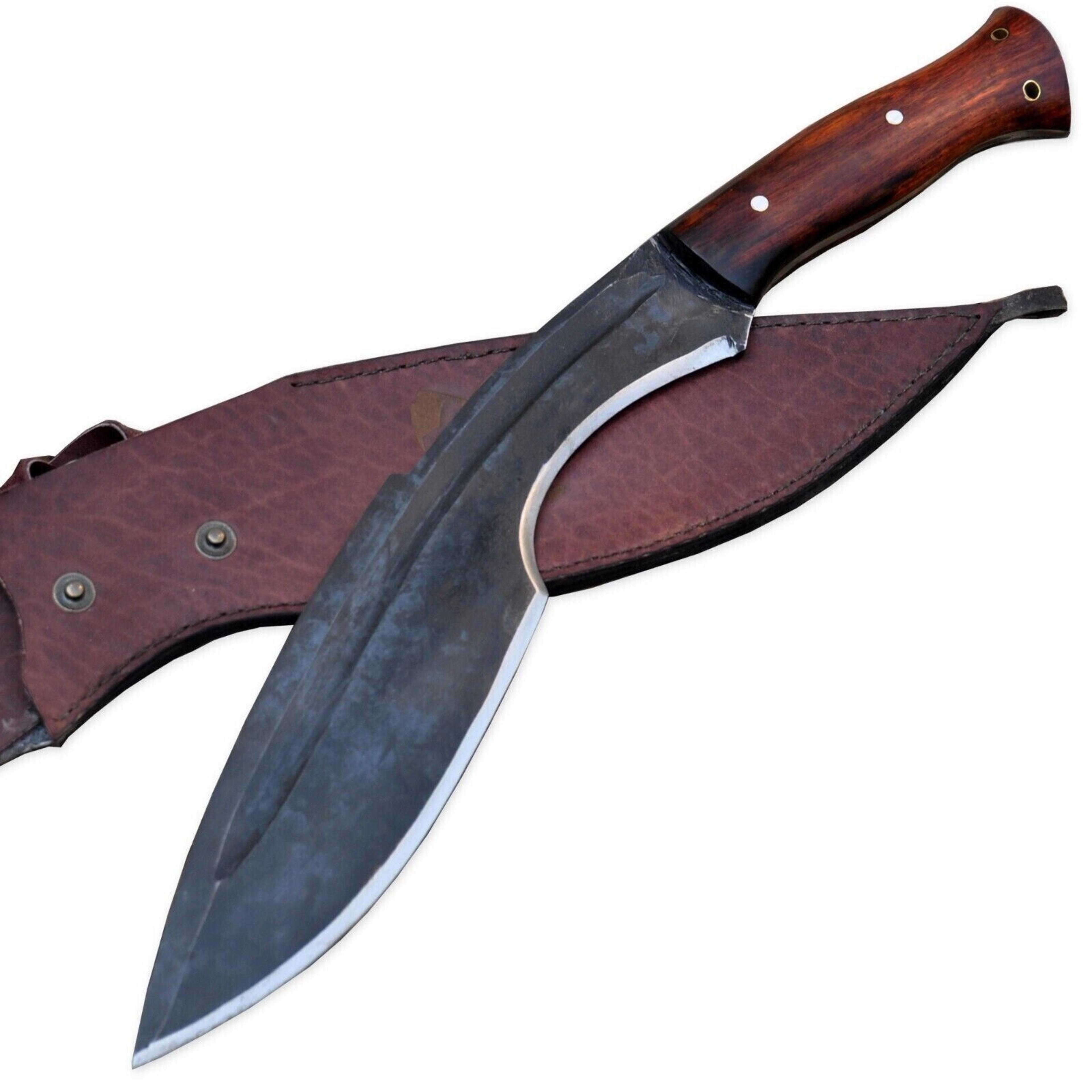custom handmade carbon steel hunting bowie knife w/ sheath | survival knife